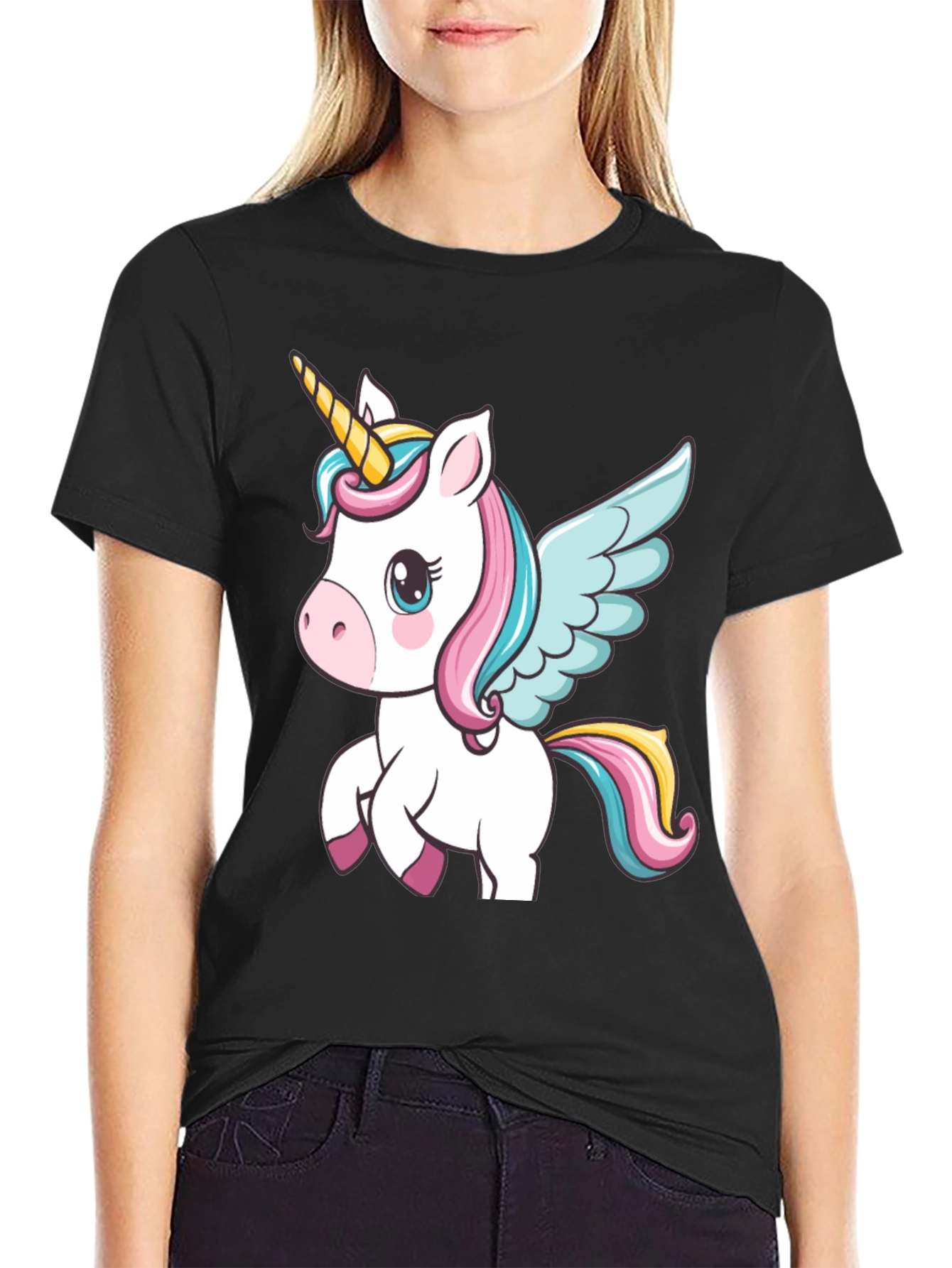 Unicorn Graphic Black T-Shirt