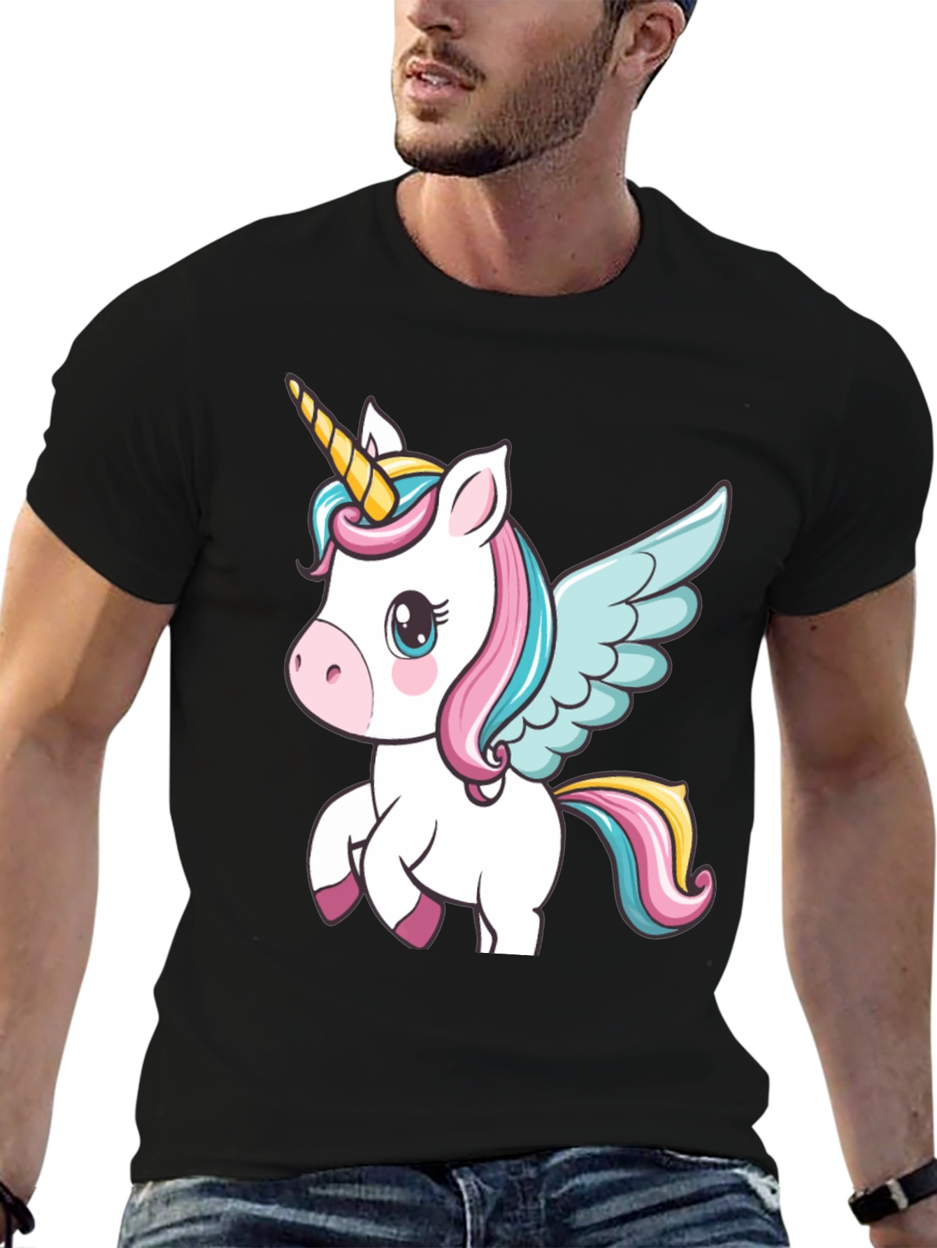 Unicorn Graphic Black T-Shirt