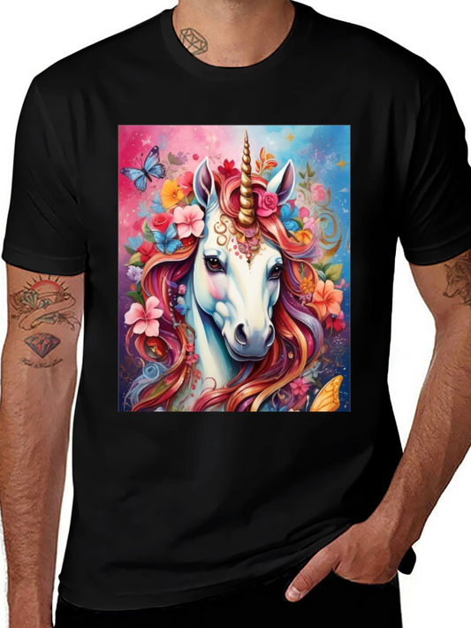 Unicorn Floral T-Shirt - Magical Graphic Tee