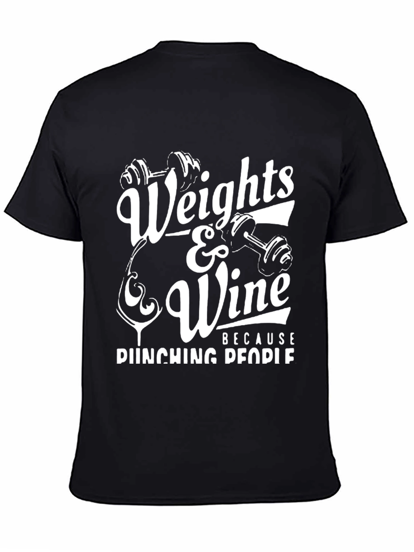 Weights & Wine Black Graphic Tee