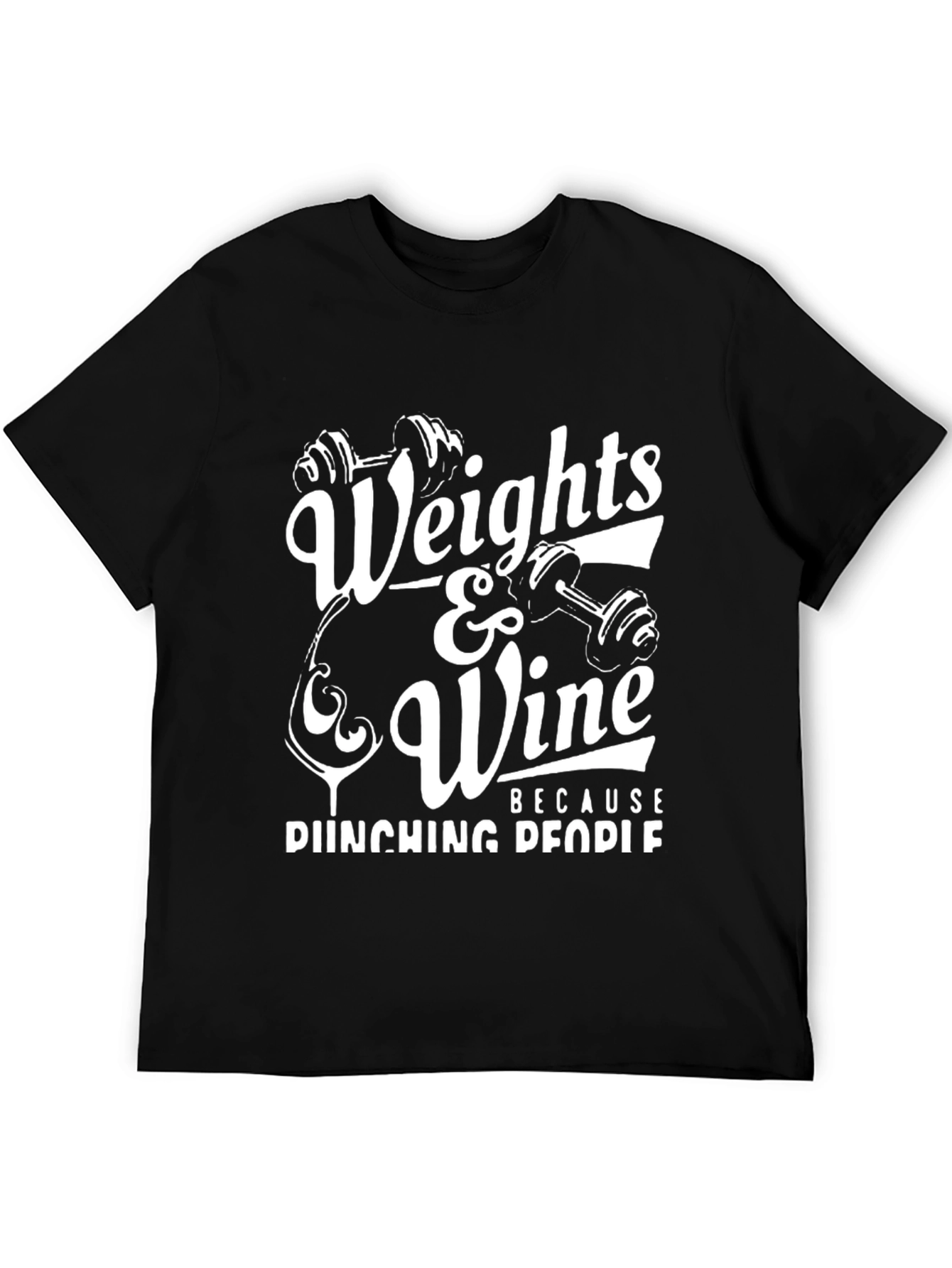 Weights & Wine Black Graphic Tee