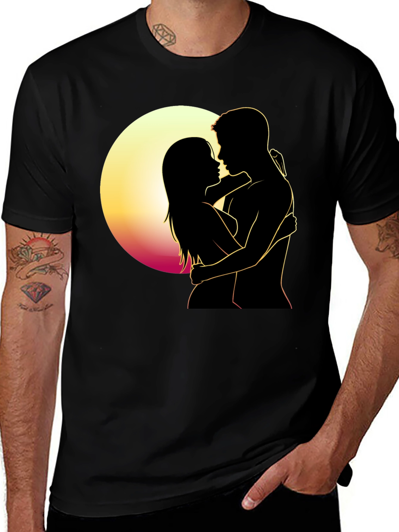 Romantic Silhouette T-Shirt - Embrace the Moment