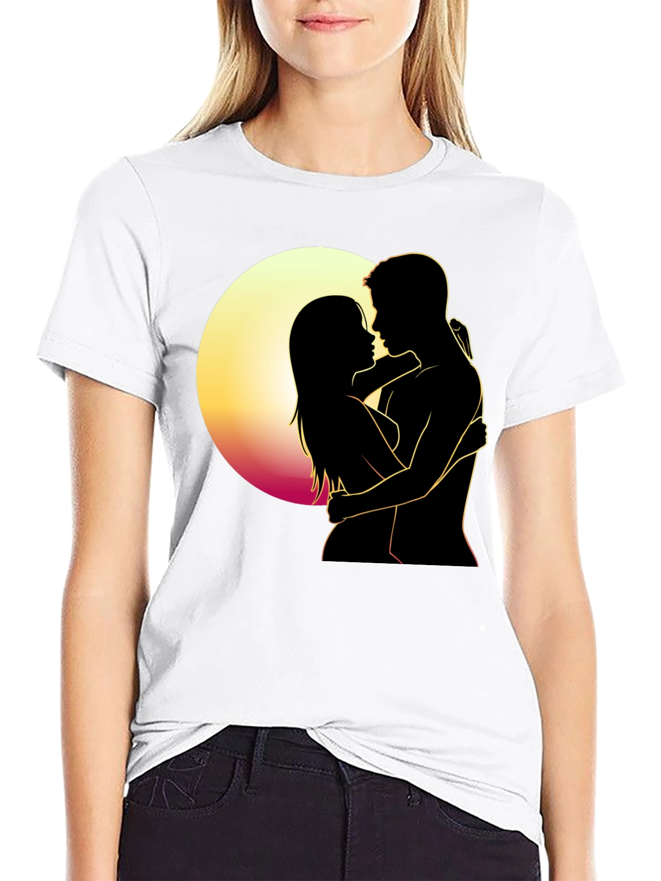 Romantic Silhouette T-Shirt - Embrace the Moment