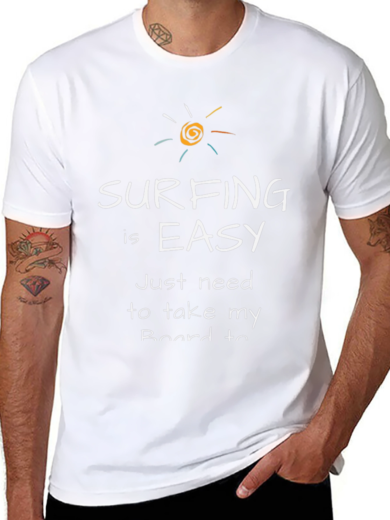Surfing is Easy Mens Graphic Tee