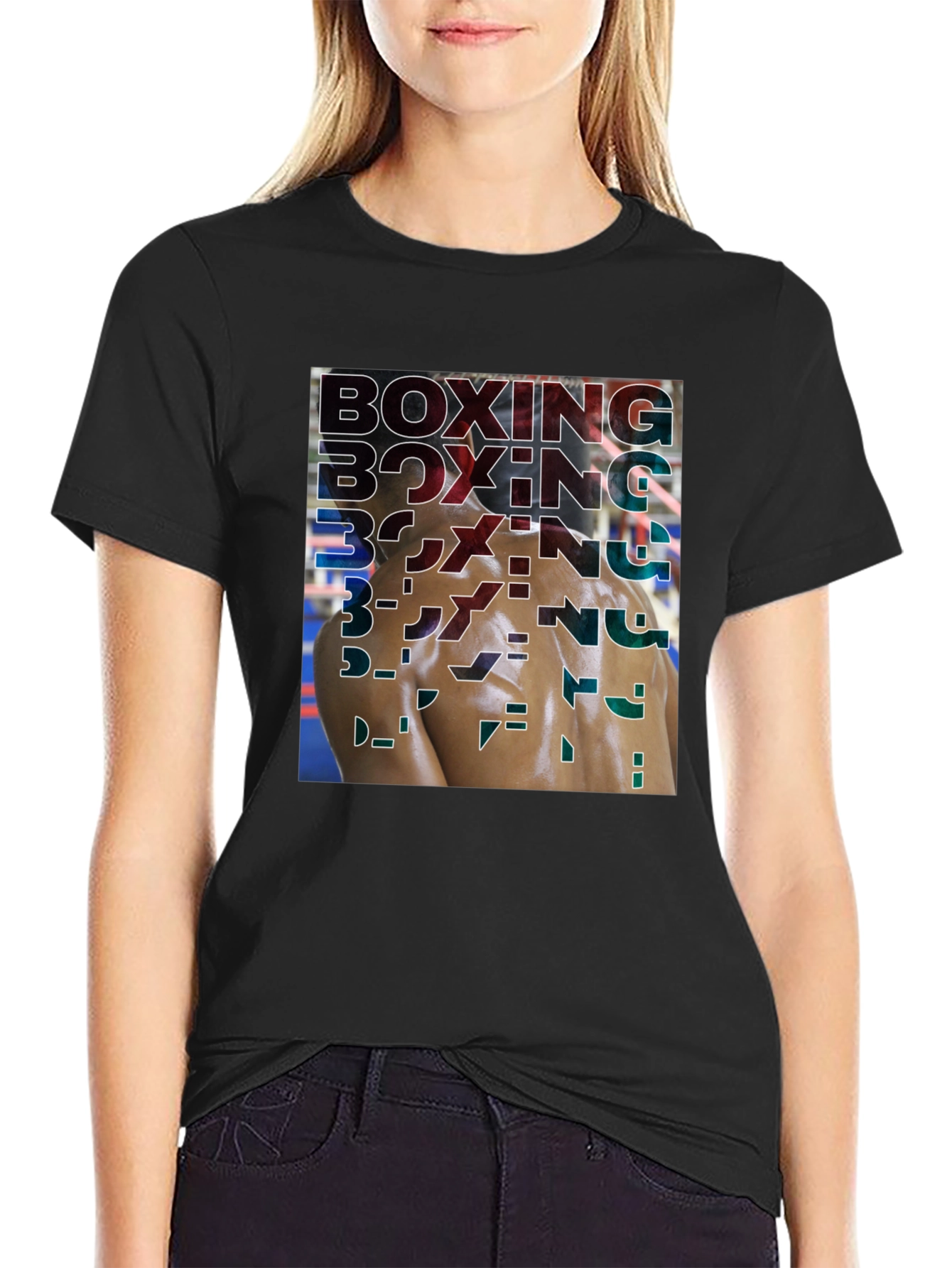Boxing Graphic Print Tee - Stylish Gym Apparel