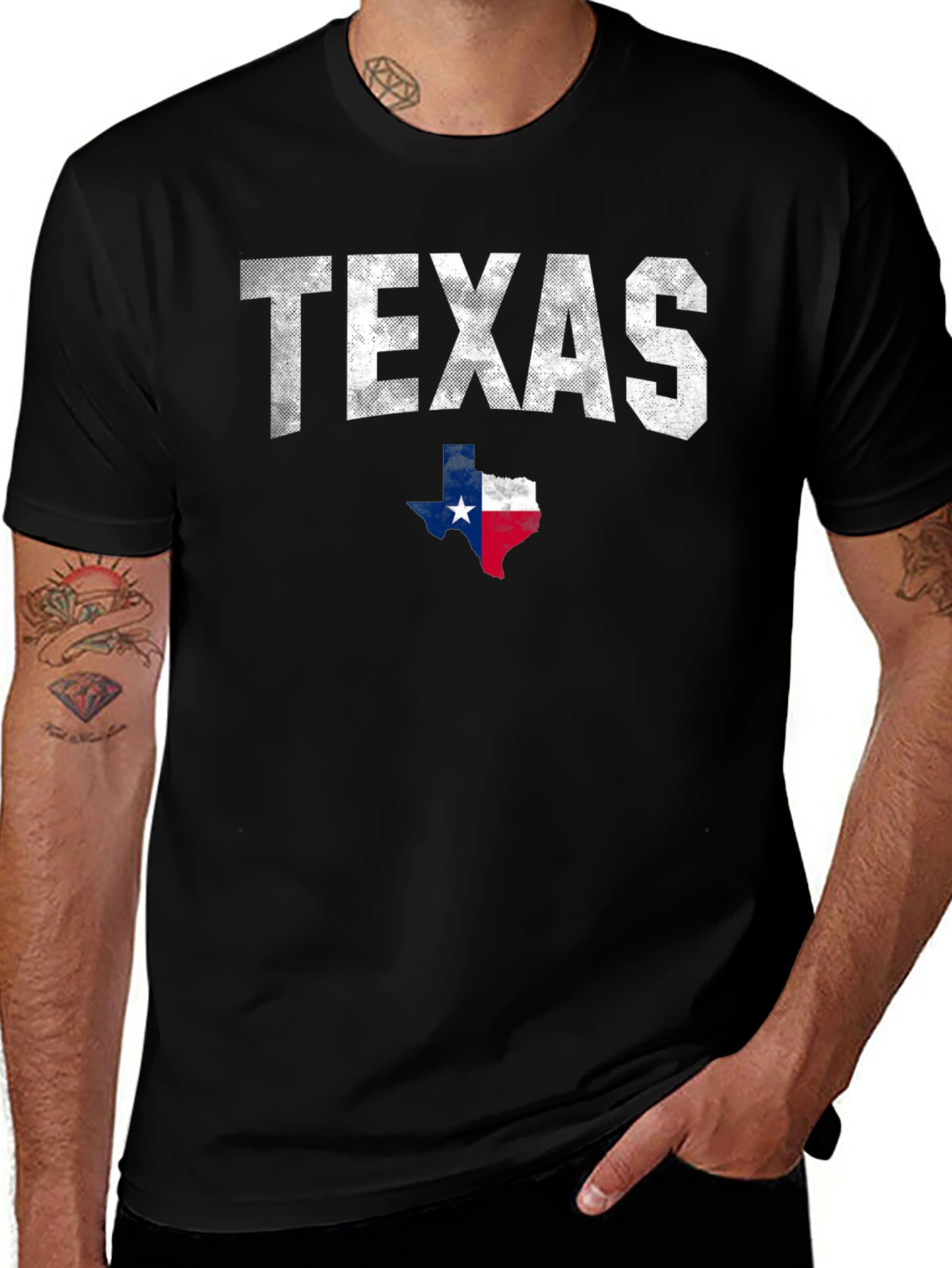 Texas Flag Graphic T-Shirt - Black