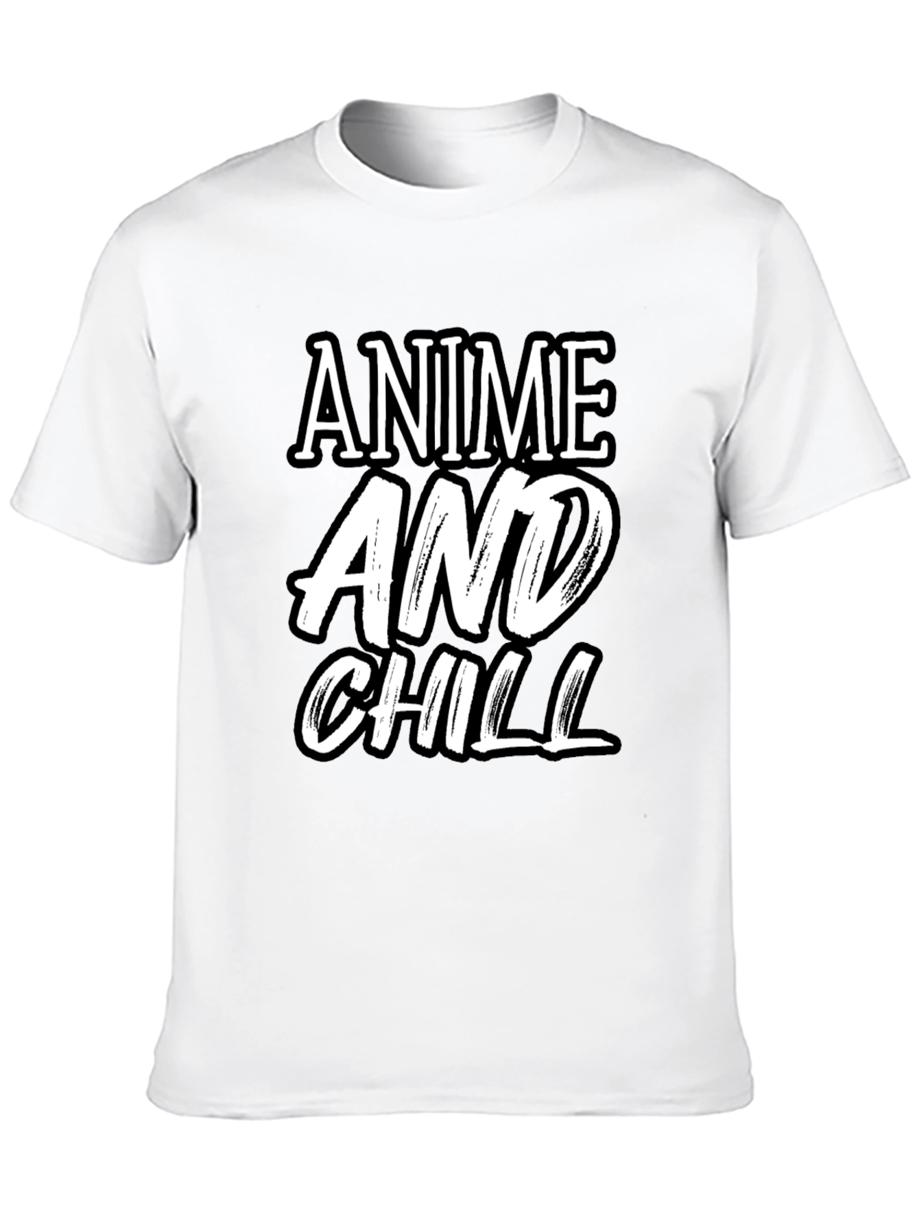 Anime and Chill Graphic Tee - Stylish Black T-Shirt