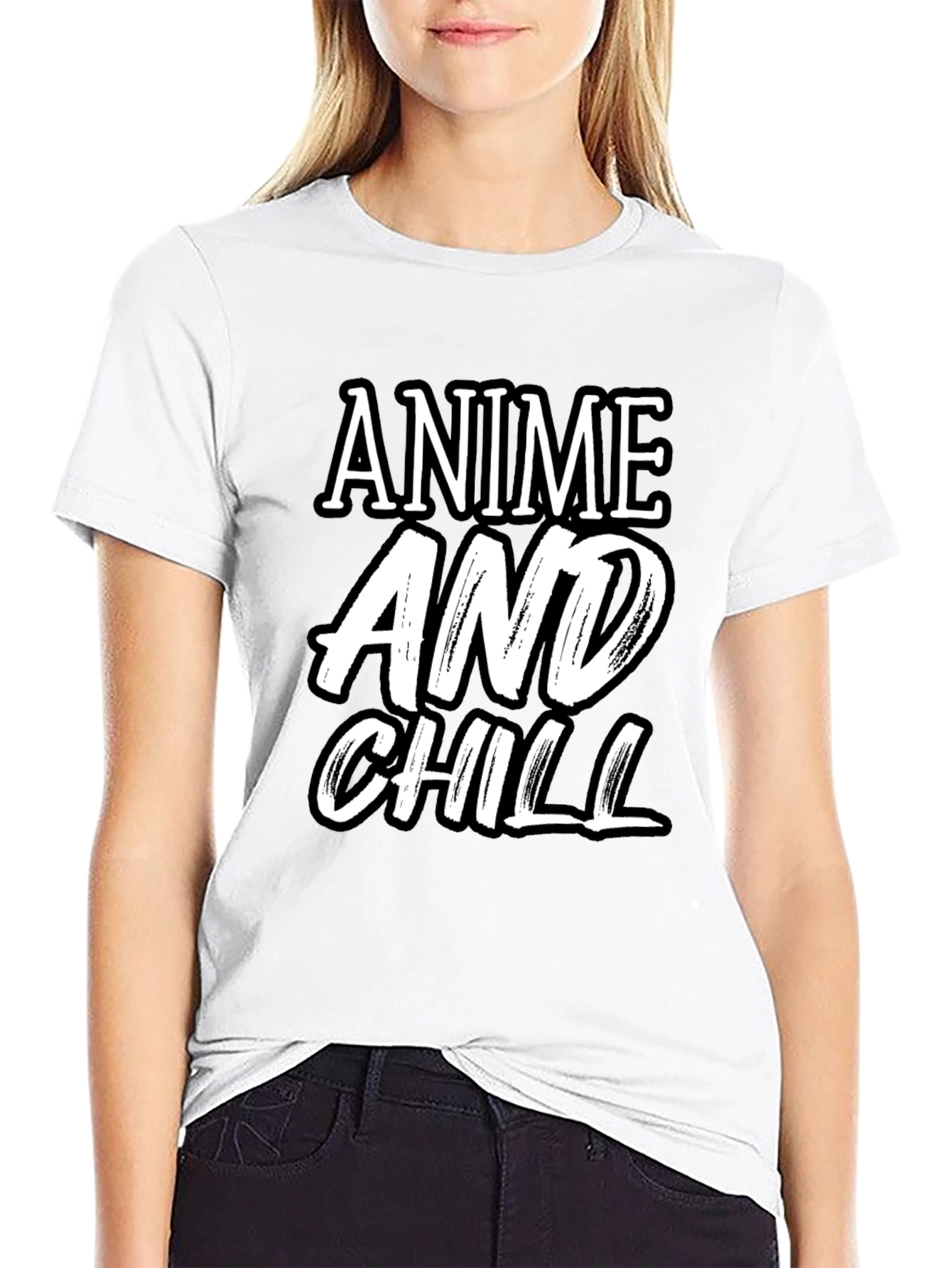 Anime and Chill Graphic Tee - Stylish Black T-Shirt