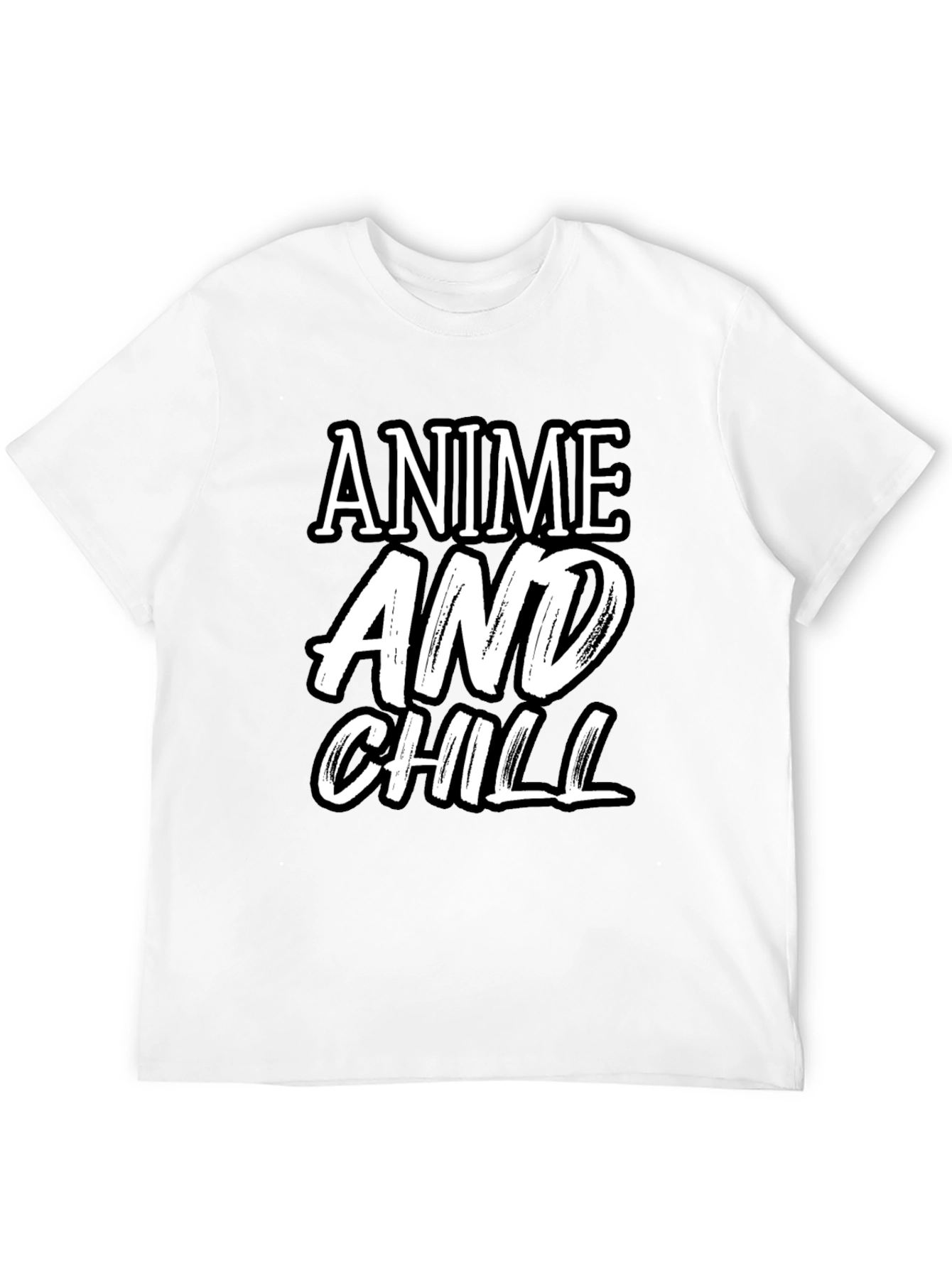 Anime and Chill Graphic Tee - Stylish Black T-Shirt