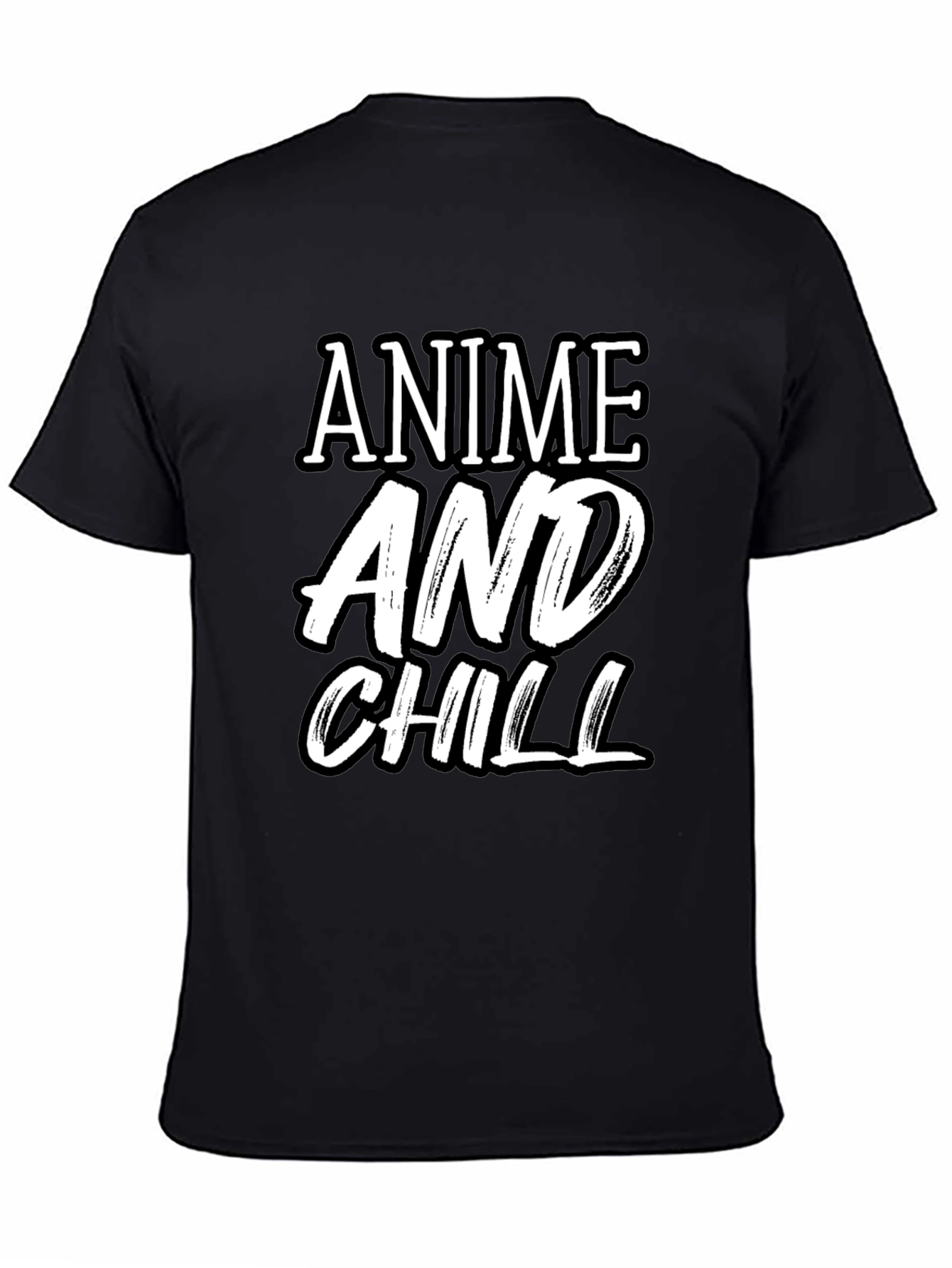 Anime and Chill Graphic Tee - Stylish Black T-Shirt