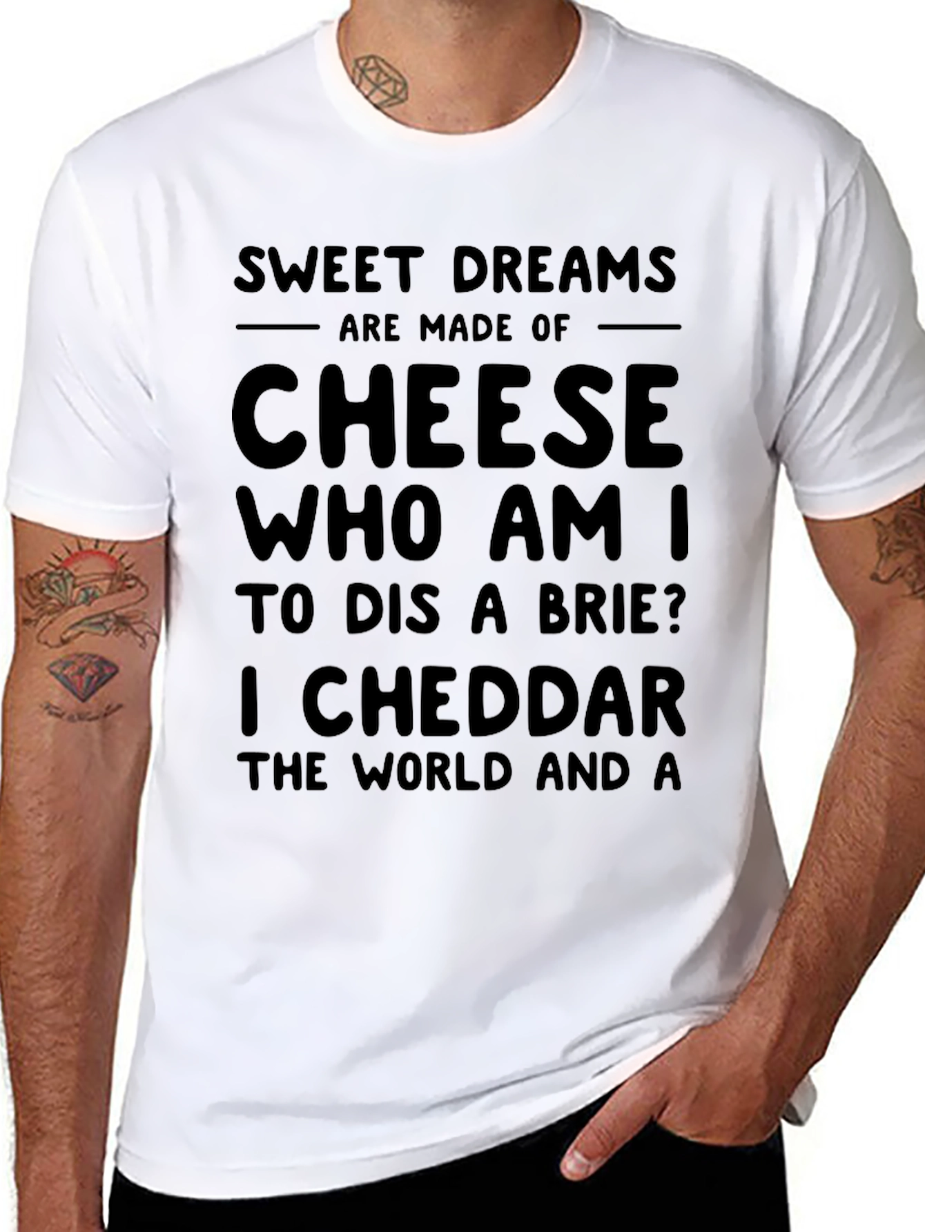 Sweet Dreams Cheese Pun T-Shirt Funny Foodie Tee