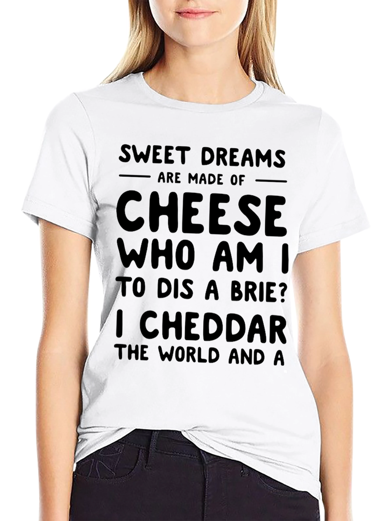 Sweet Dreams Cheese Pun T-Shirt Funny Foodie Tee