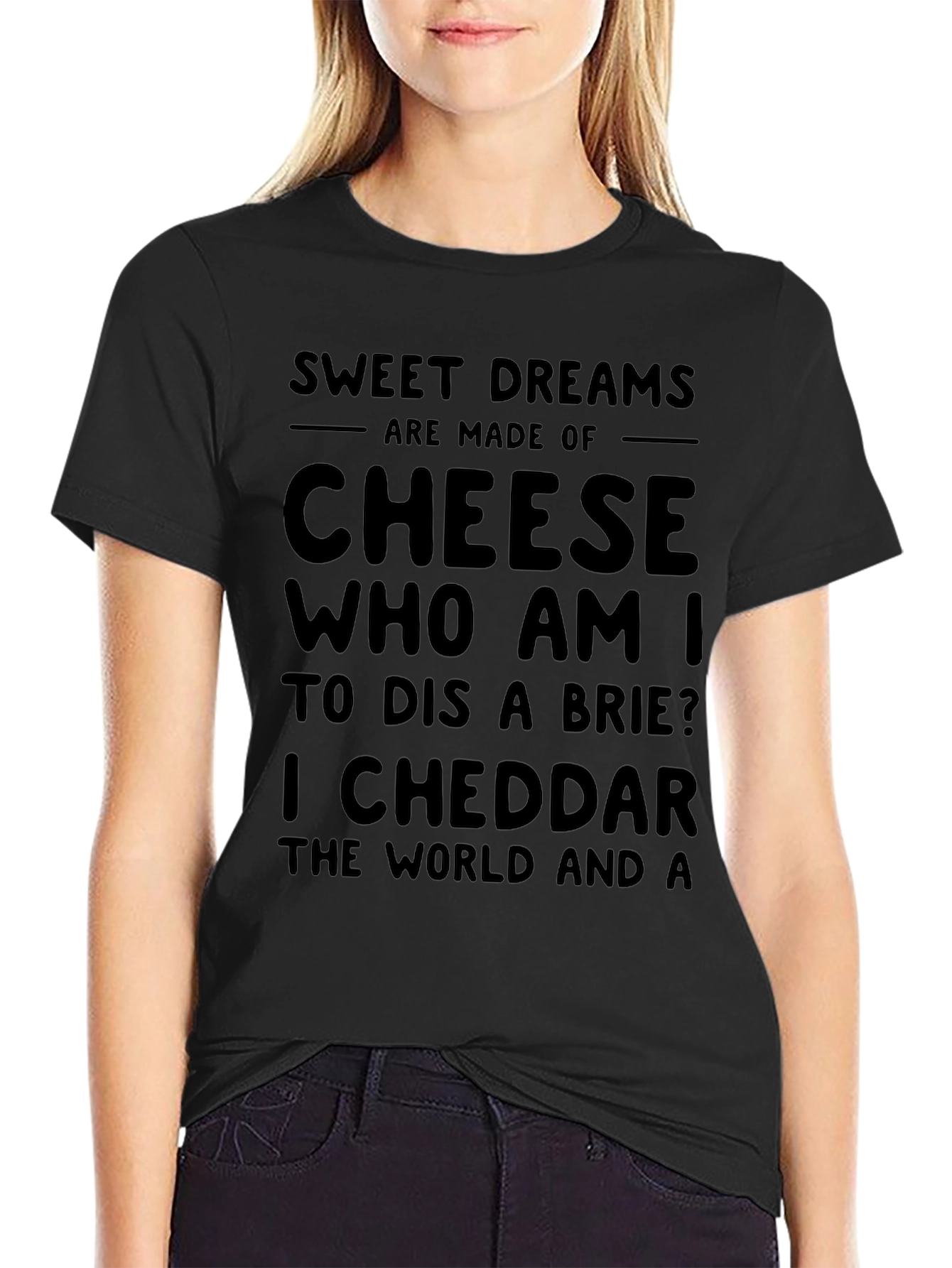 Sweet Dreams Cheese Pun T-Shirt Funny Foodie Tee
