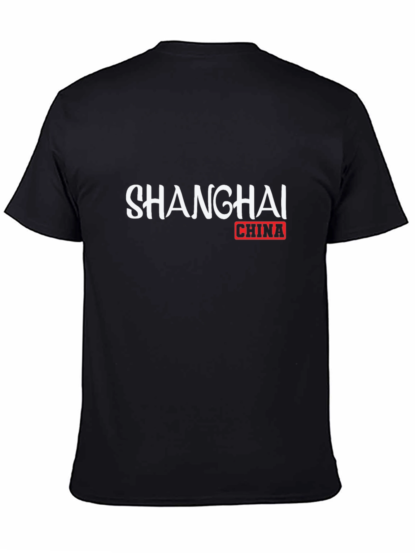 Shanghai China Graphic Tee - Black Cotton T-Shirt