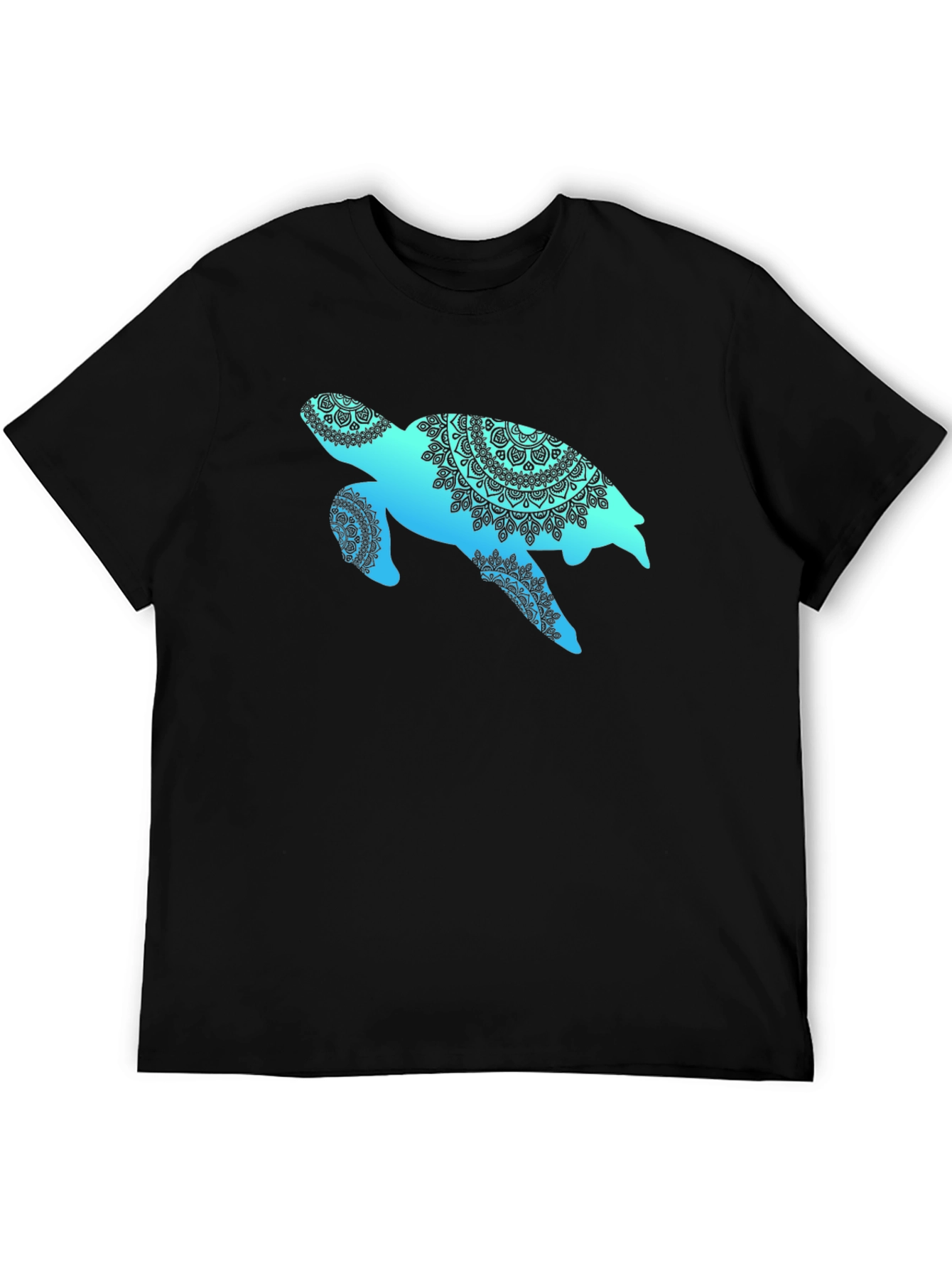 Turtle Mandala Graphic Tee - Black