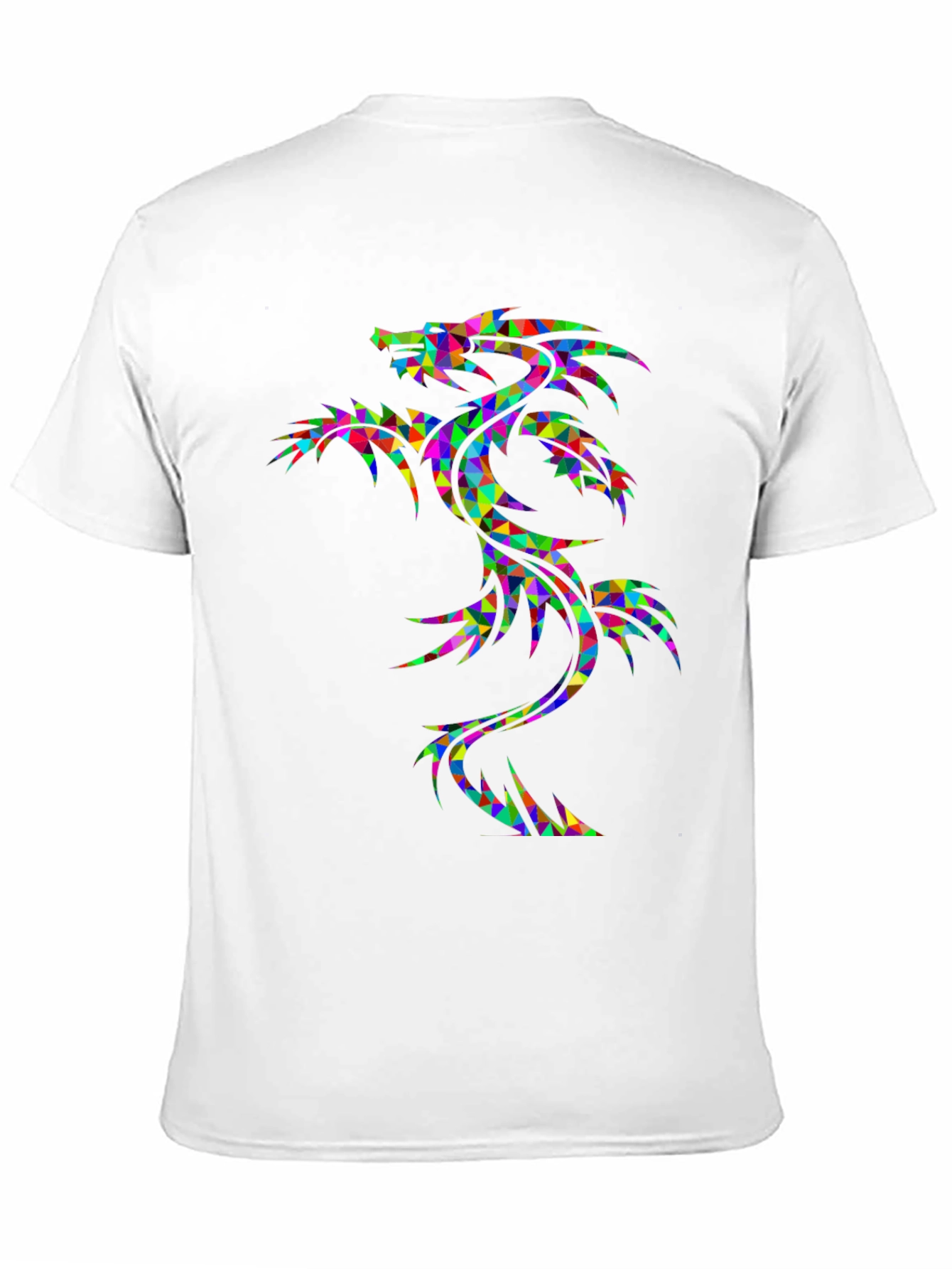Geometric Dragon Graphic Tee - Bold Black Shirt