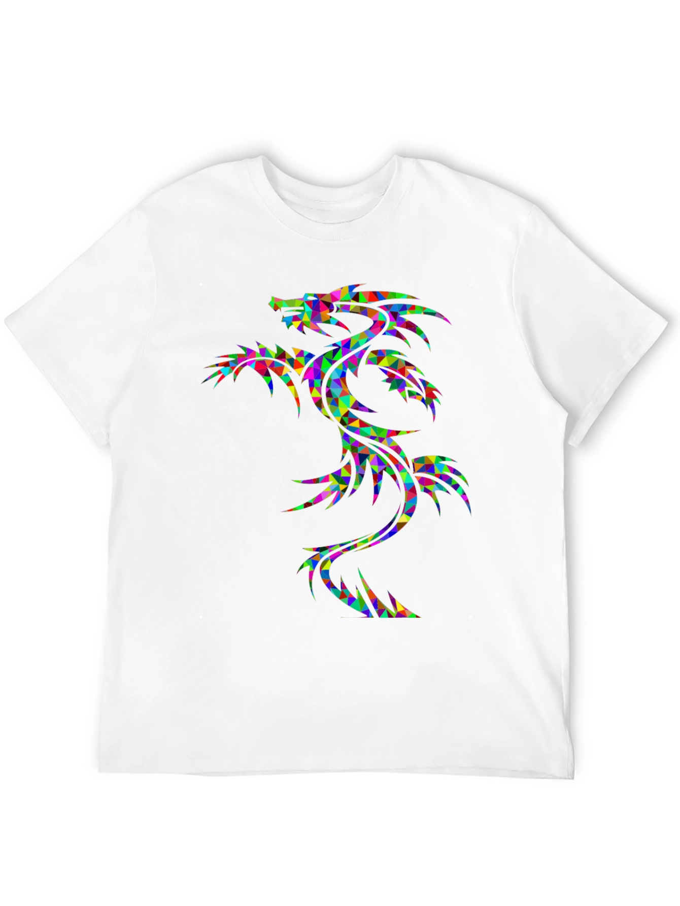 Geometric Dragon Graphic Tee - Bold Black Shirt