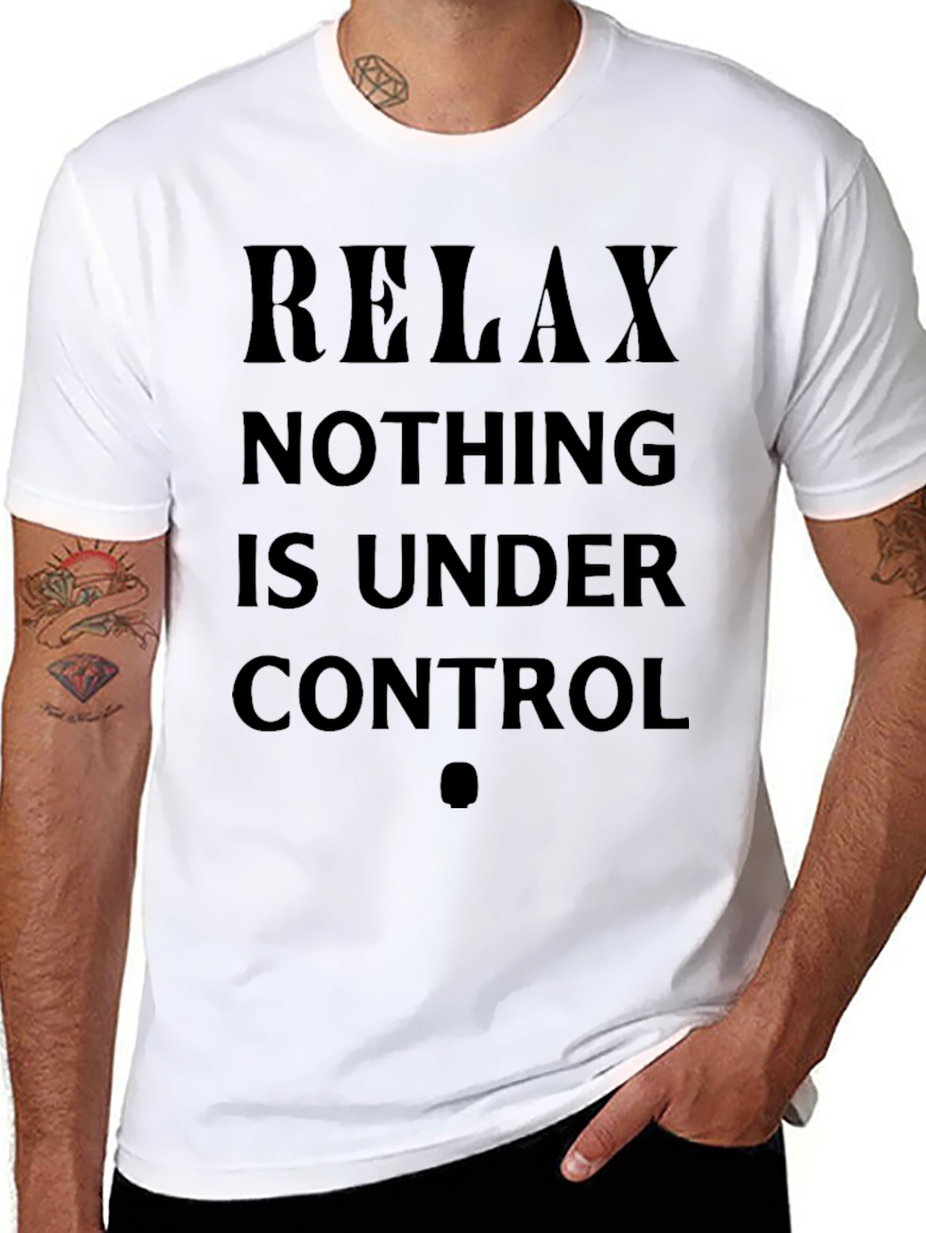 Relax Nothing Is Under Control Black T-Shirt