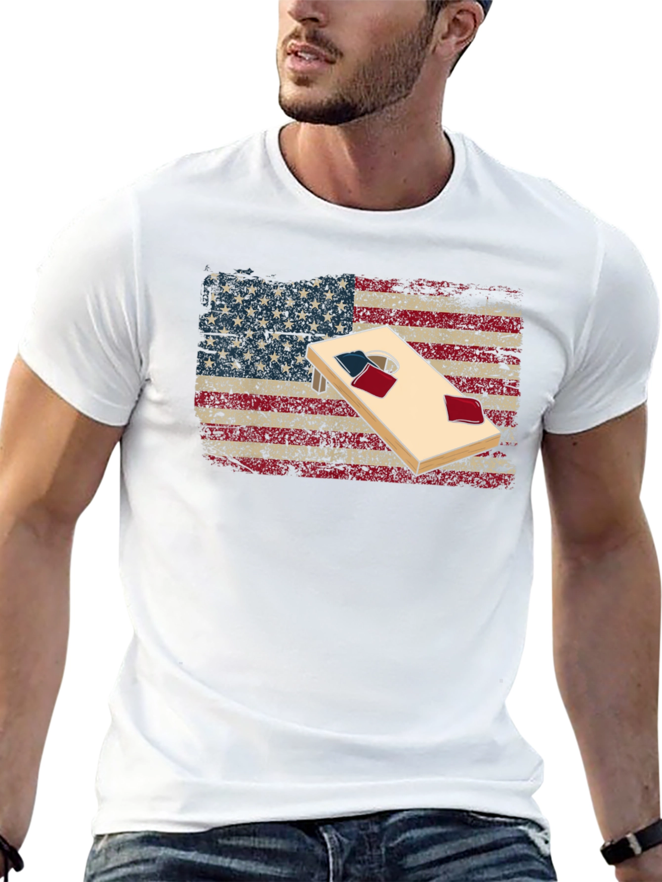 American Flag Cornhole T-Shirt