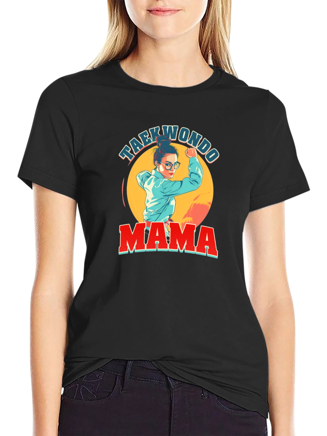 Taekwondo Mama Graphic T-Shirt - Black