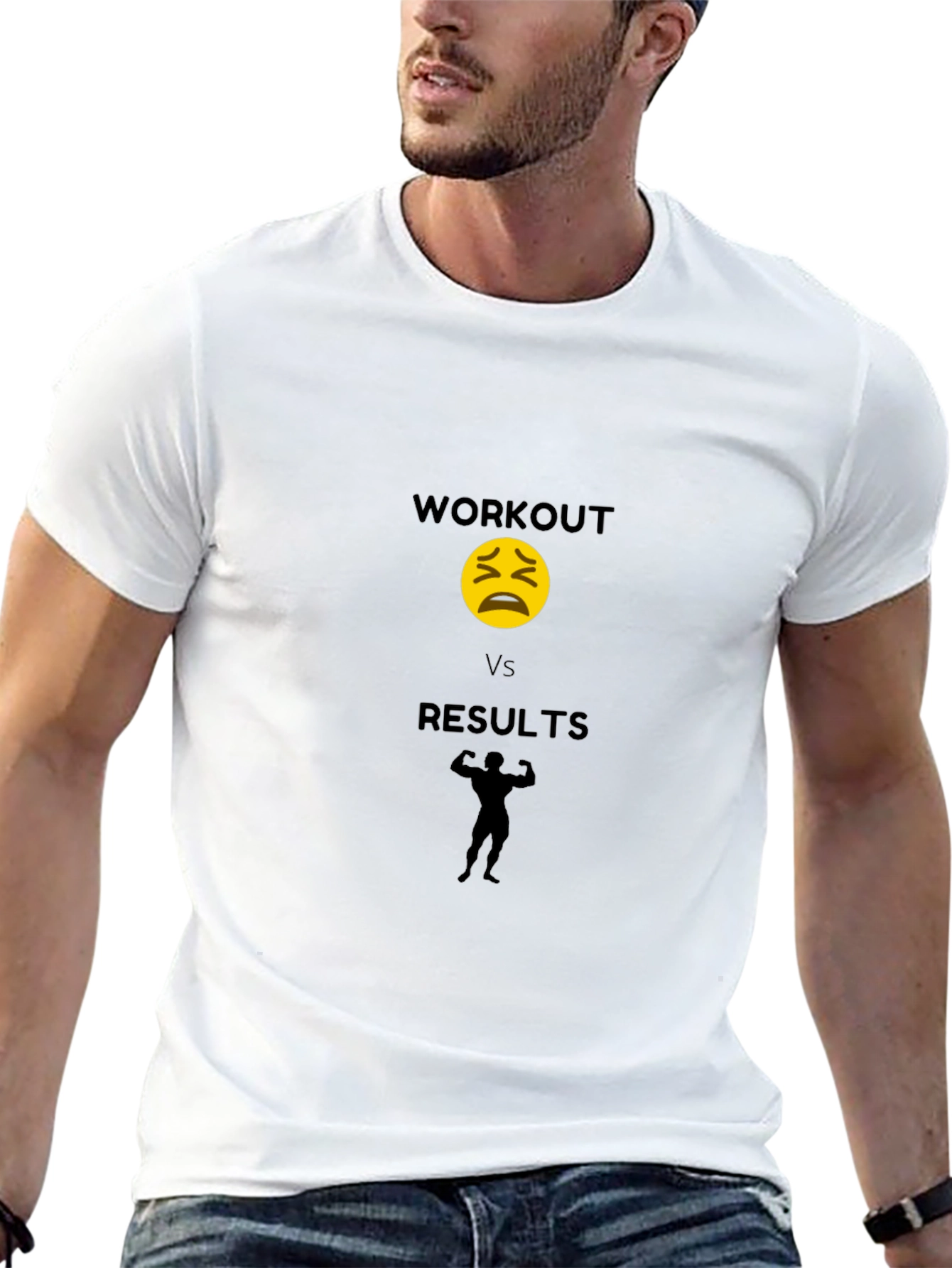 Workout Vs Results Black T-Shirt