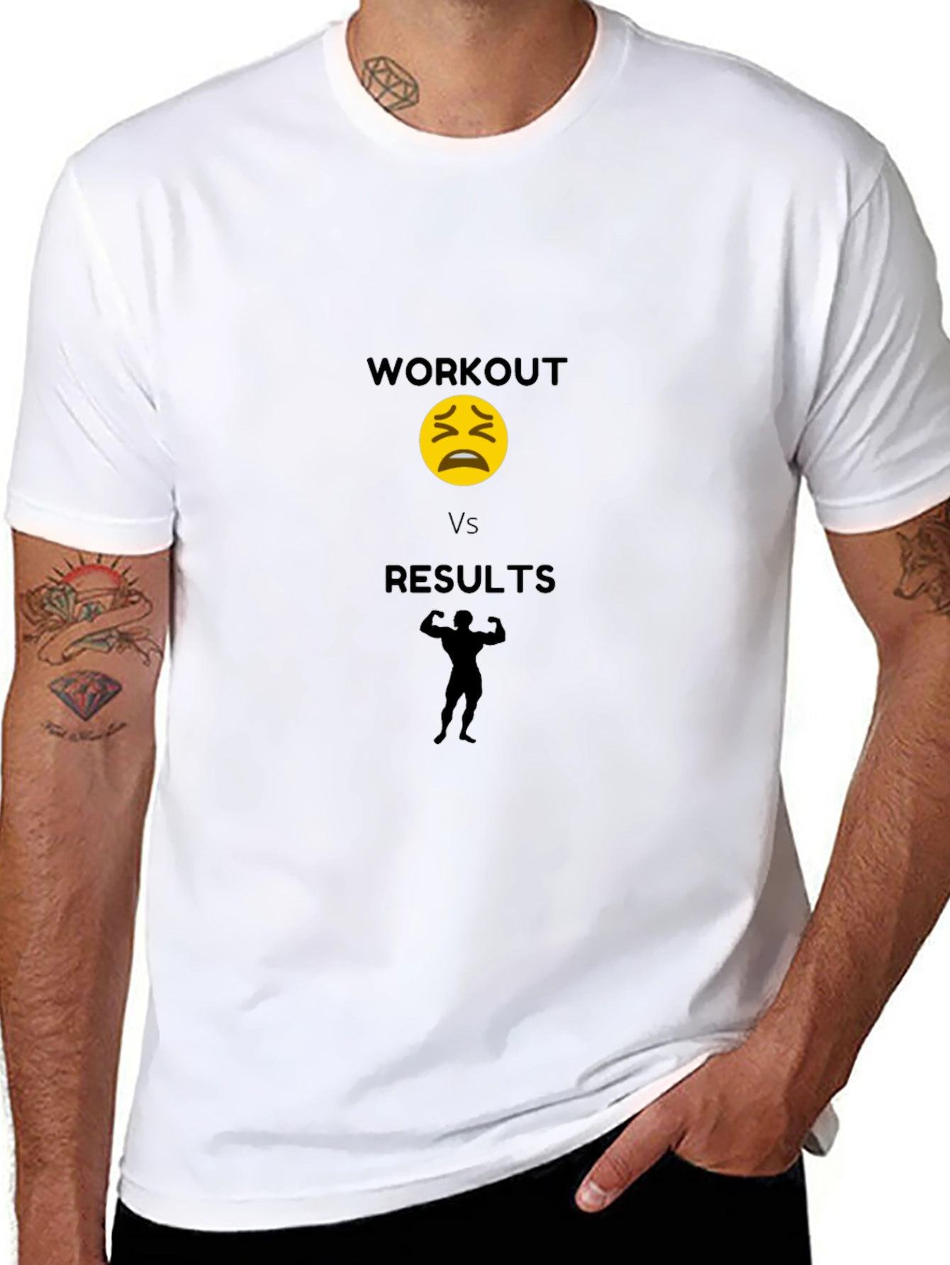 Workout Vs Results Black T-Shirt