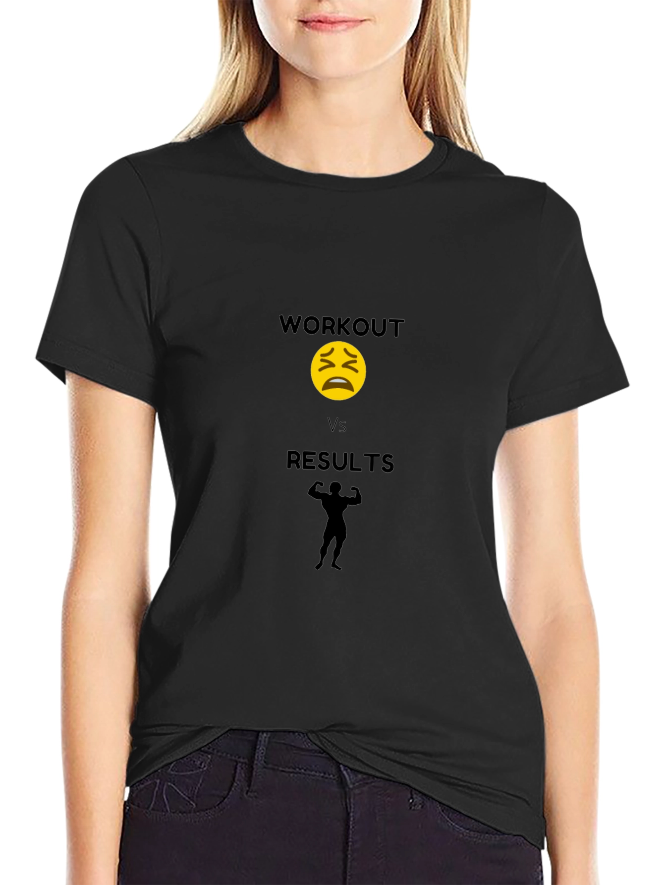 Workout Vs Results Black T-Shirt