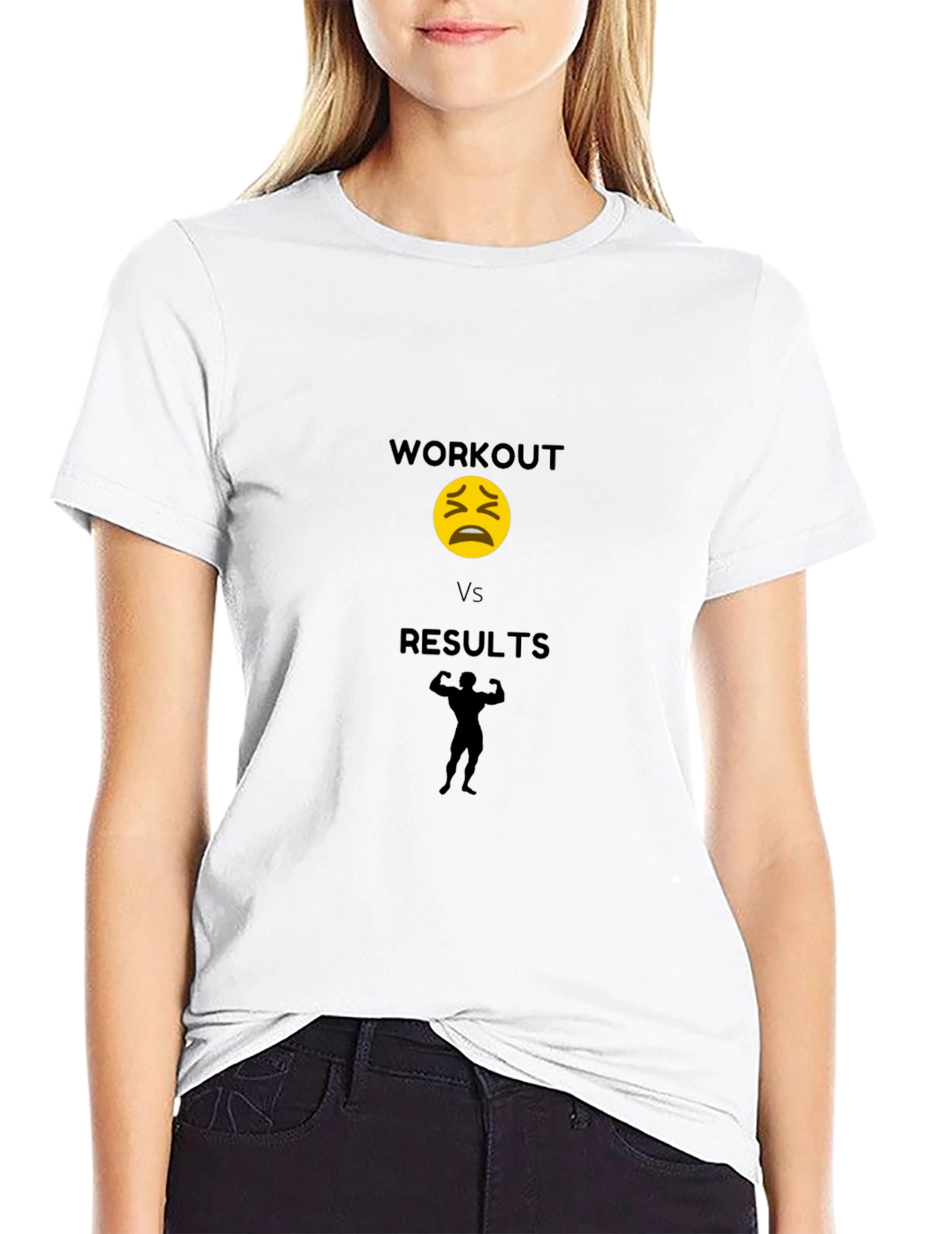 Workout Vs Results Black T-Shirt