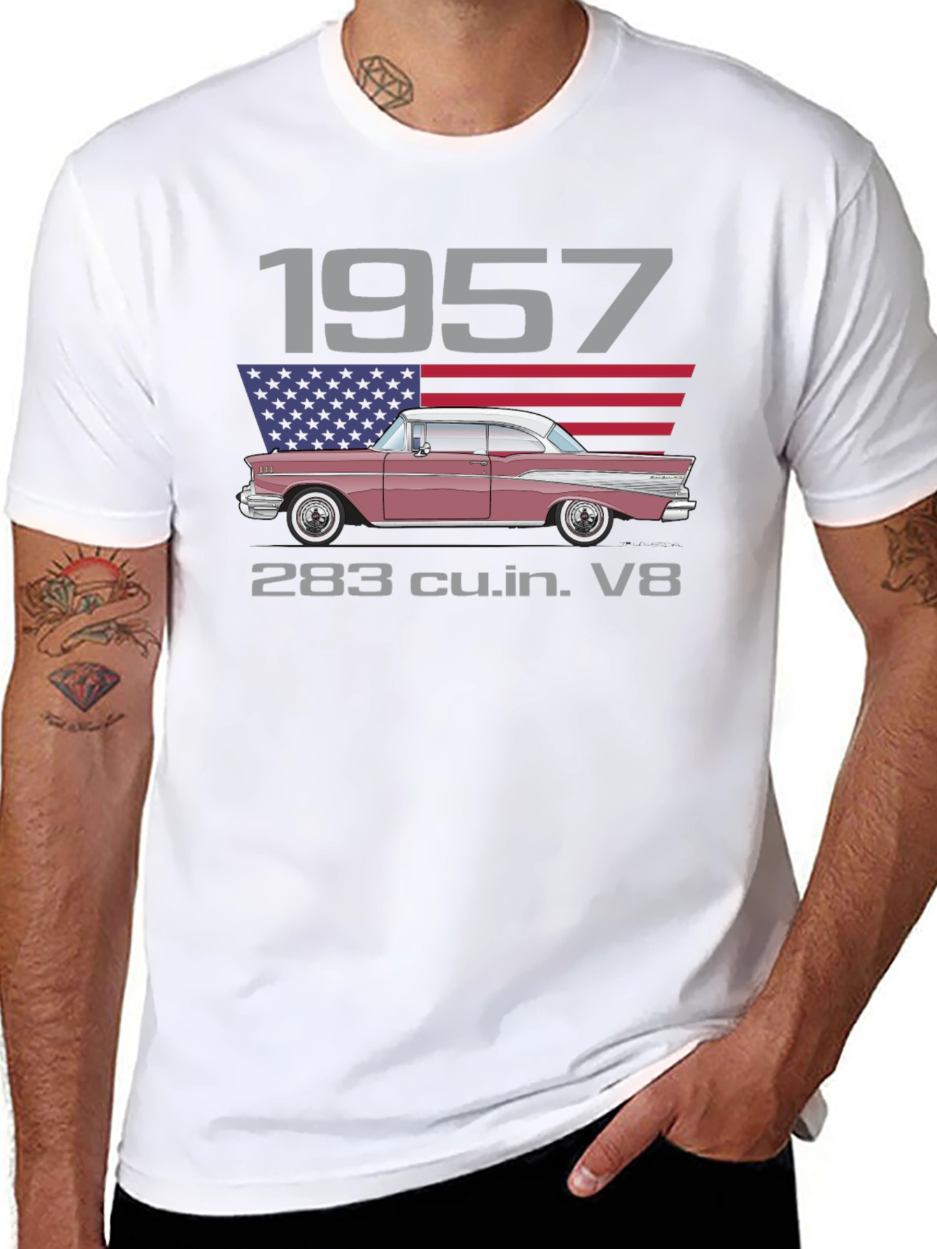 1957 Classic Car Graphic T-Shirt