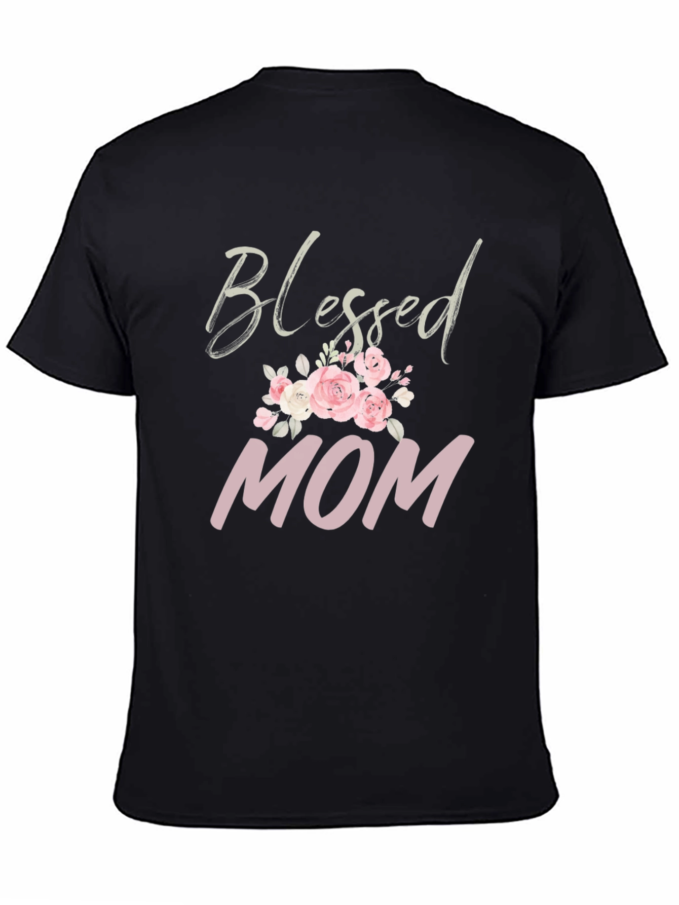 Blessed Mom Floral Graphic T-Shirt