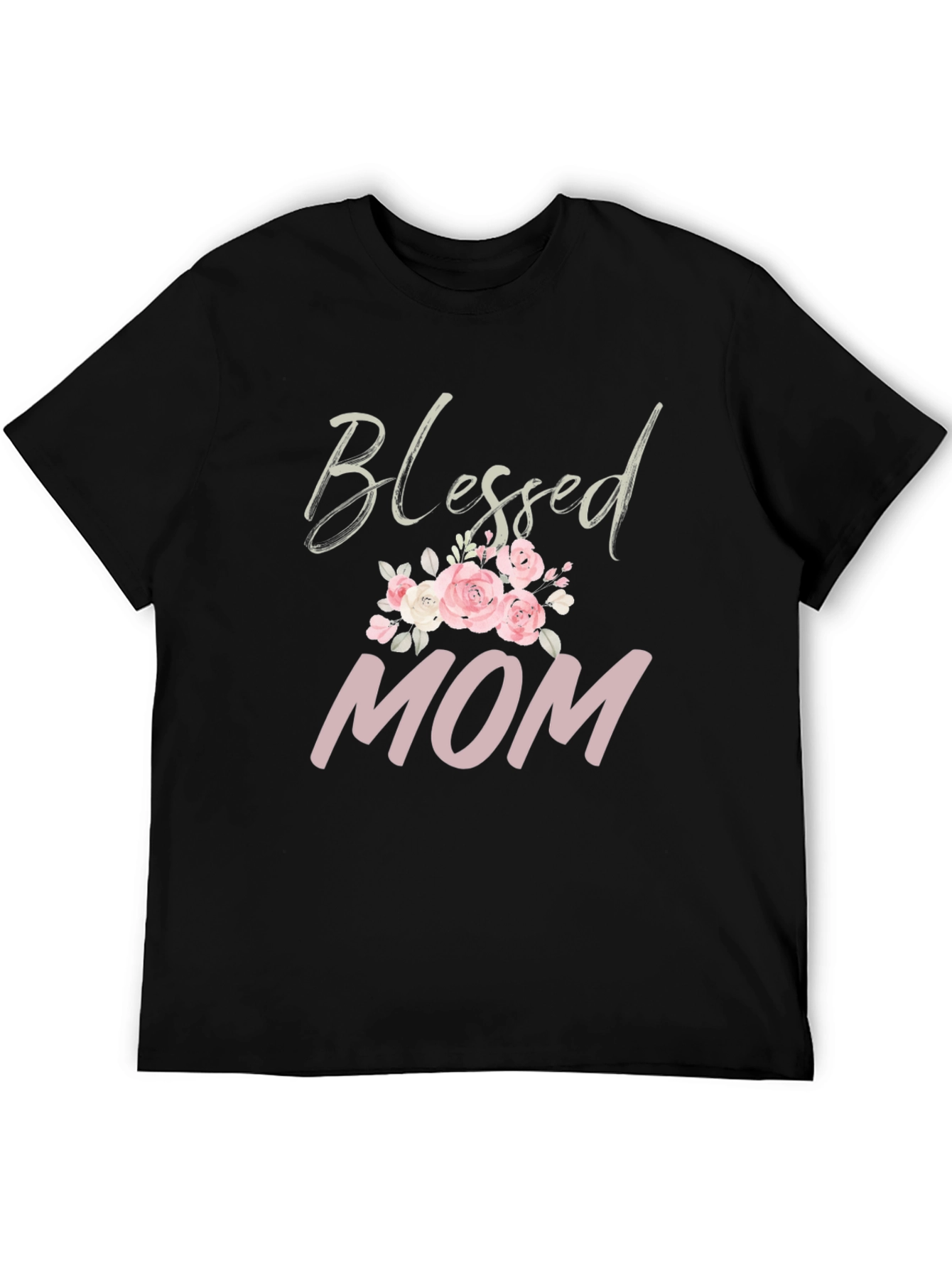 Blessed Mom Floral Graphic T-Shirt