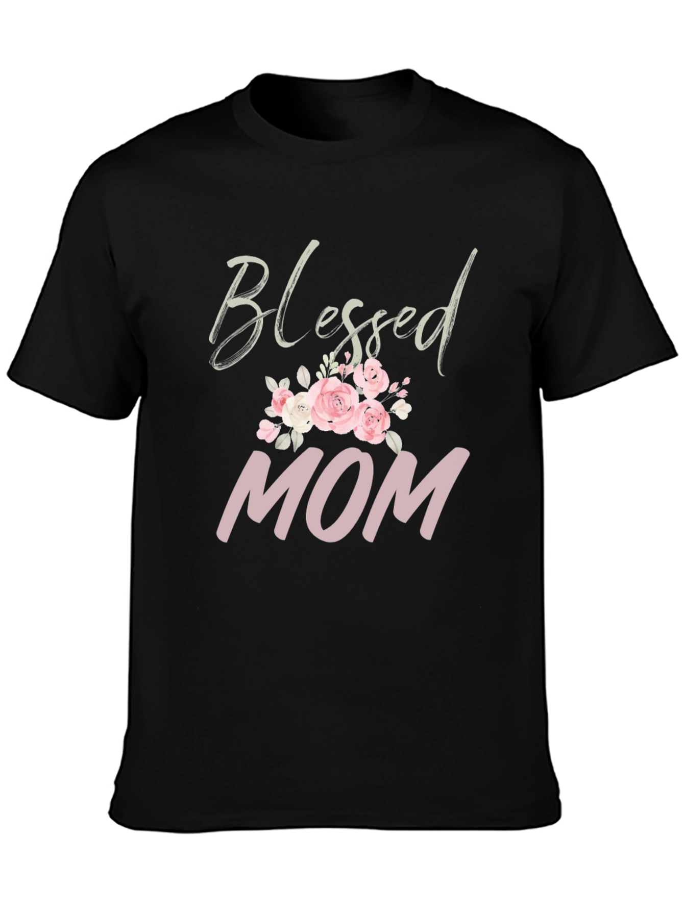 Blessed Mom Floral Graphic T-Shirt