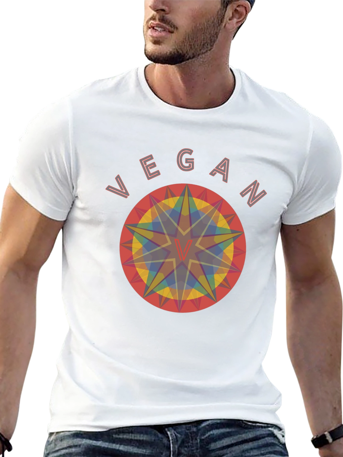 Vegan Geometric T-Shirt - Unisex Organic Cotton Tee