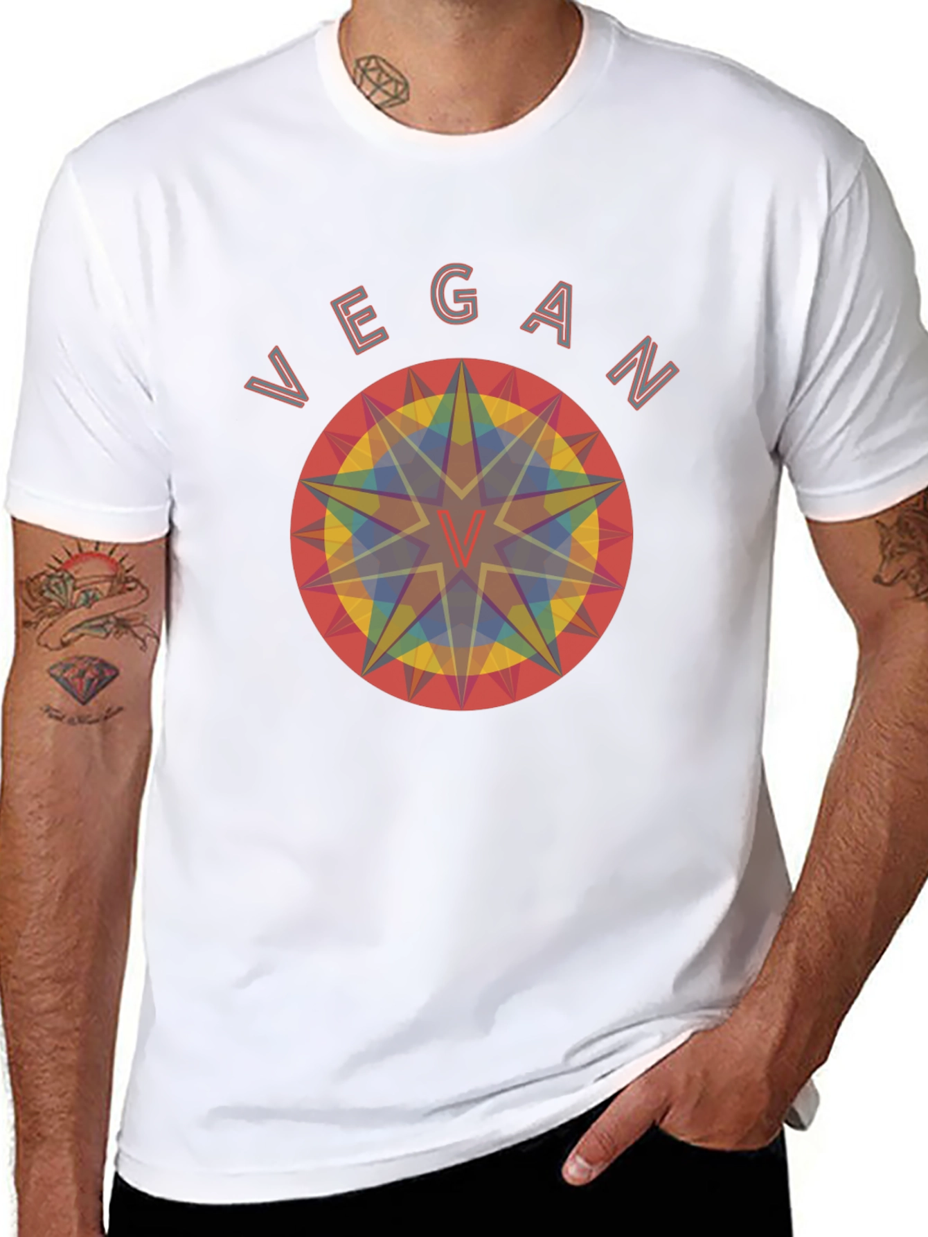Vegan Geometric T-Shirt - Unisex Organic Cotton Tee