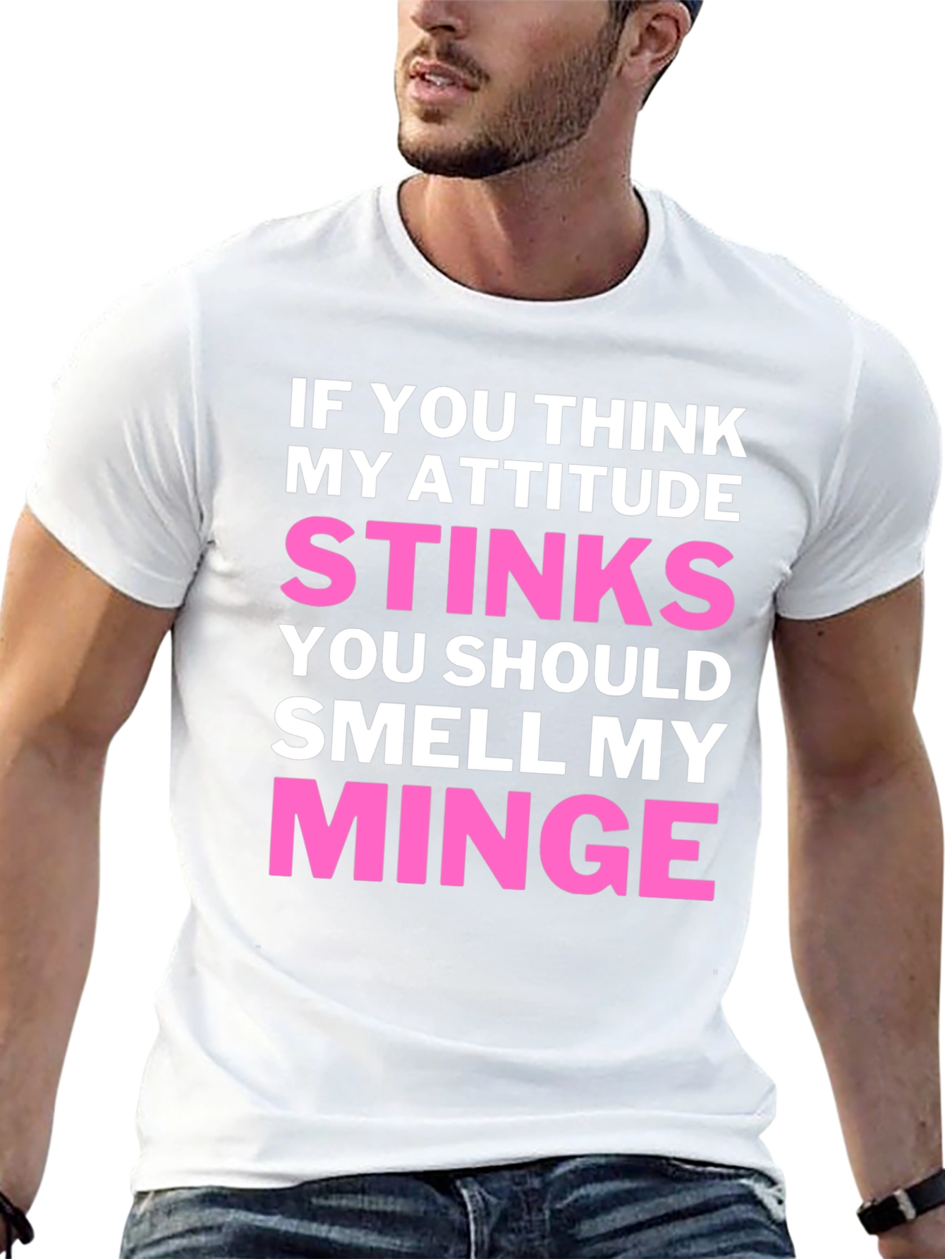 Attitude Stinks? Smell My Minge Funny Graphic T-Shirt