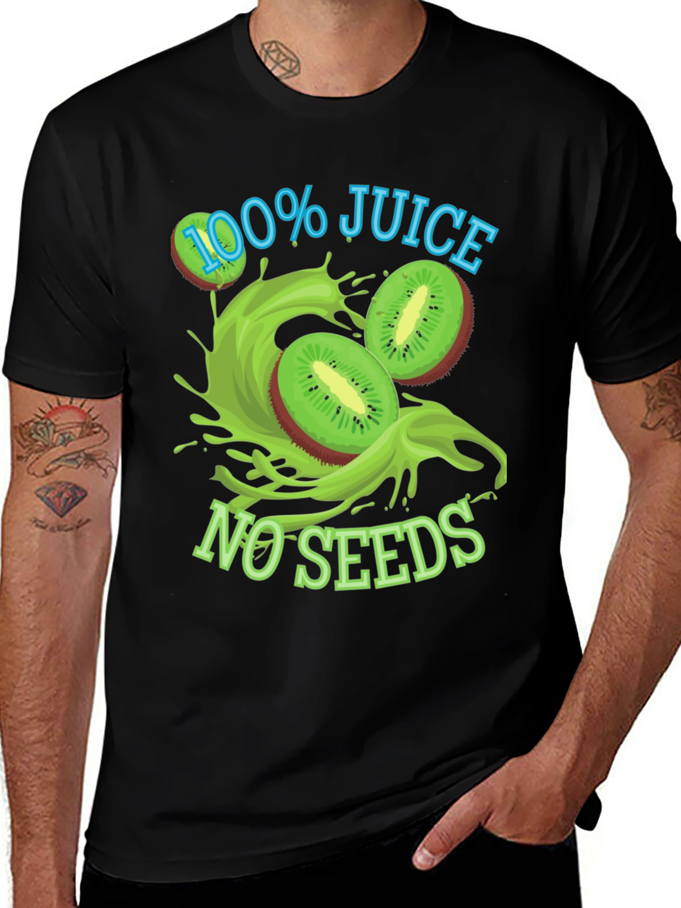 100% Juice No Seeds Black T-Shirt