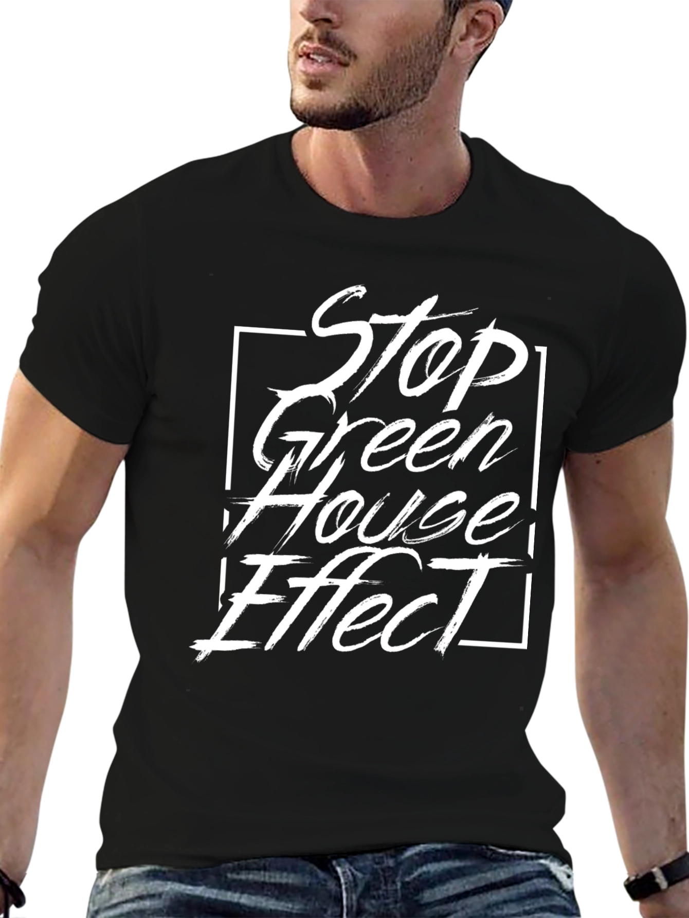 Stop Greenhouse Effect Graphic Tee - Eco-Friendly Statement