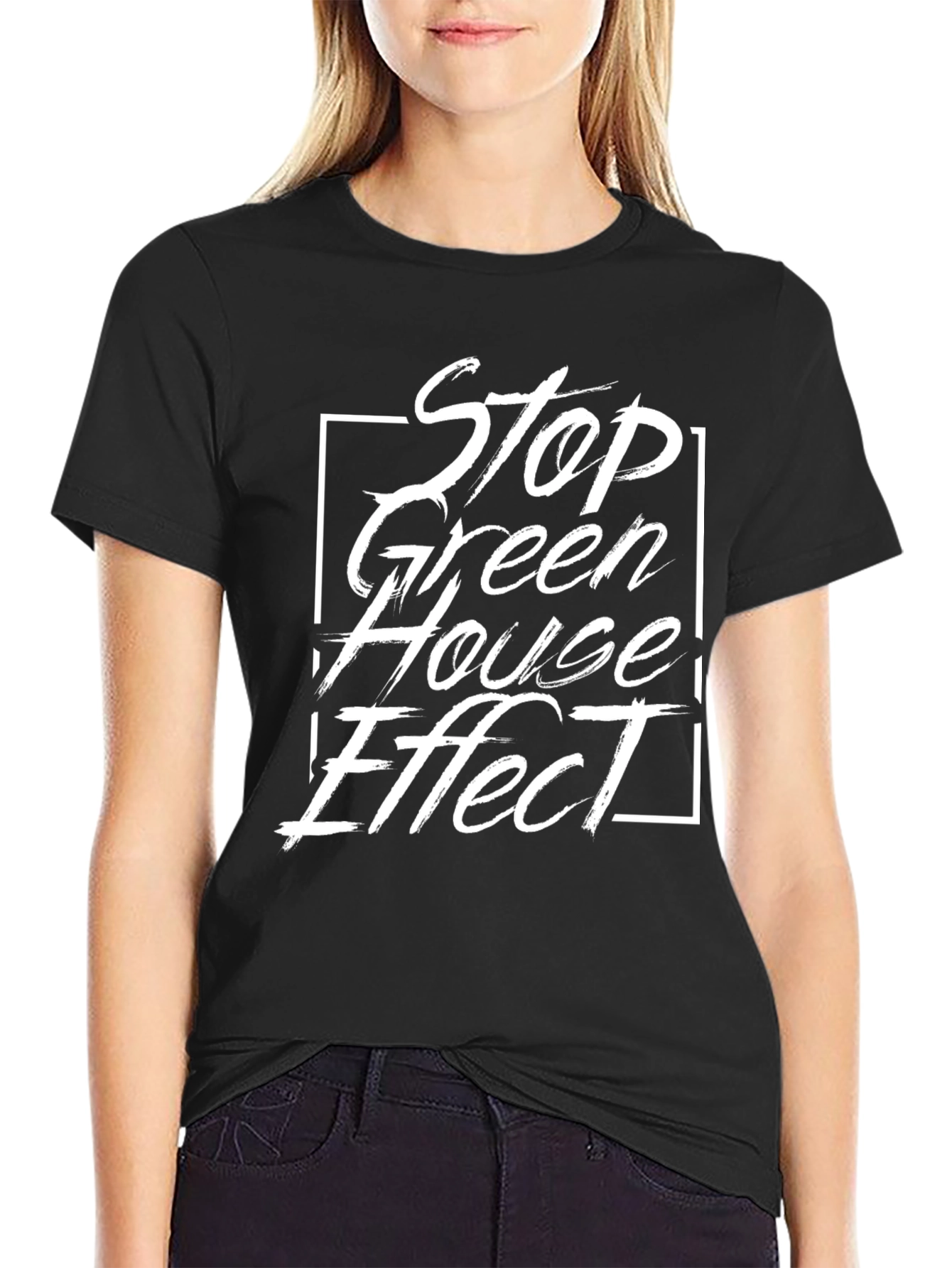 Stop Greenhouse Effect Graphic Tee - Eco-Friendly Statement