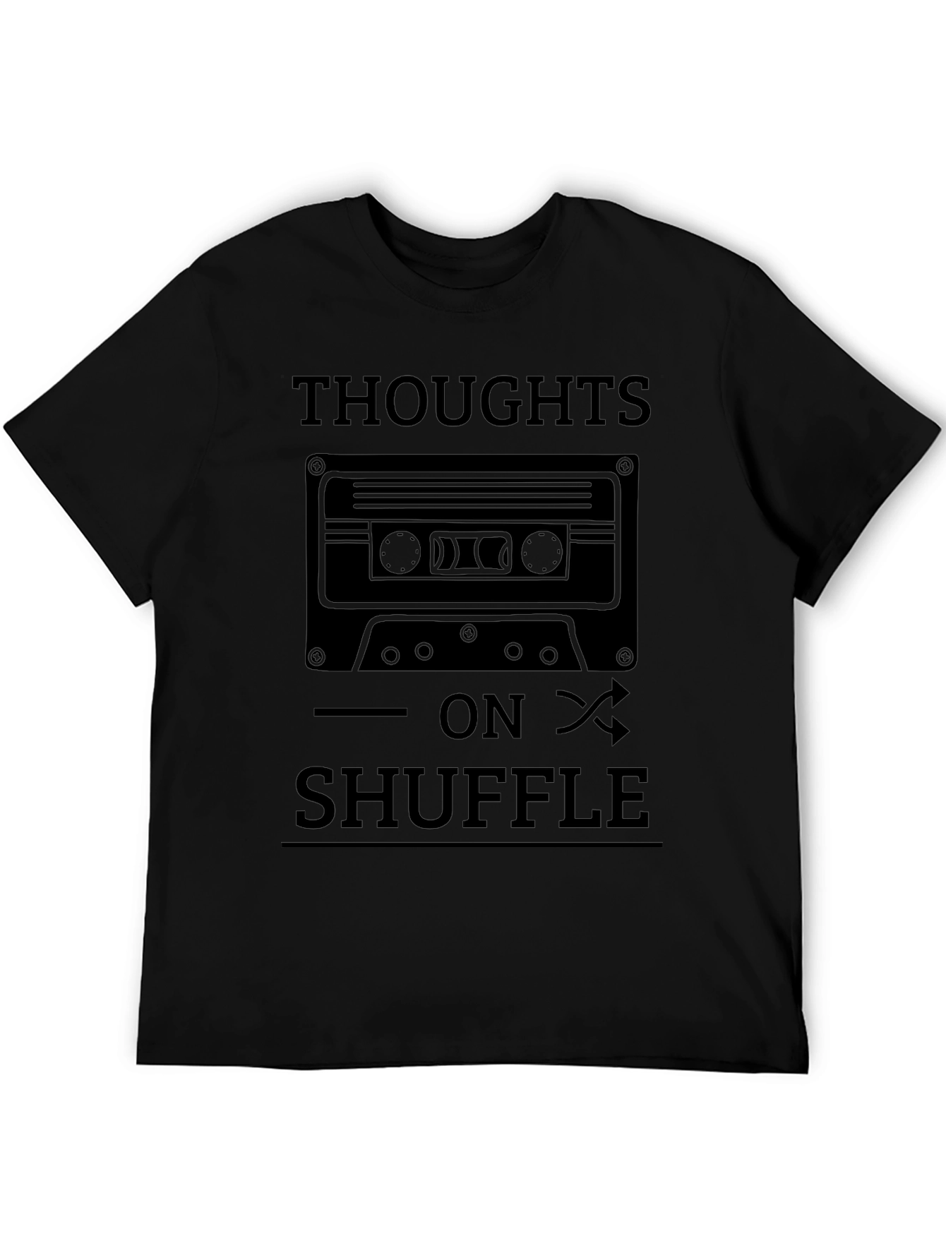 Thoughts On Shuffle T-Shirt - Unique Cassette Design