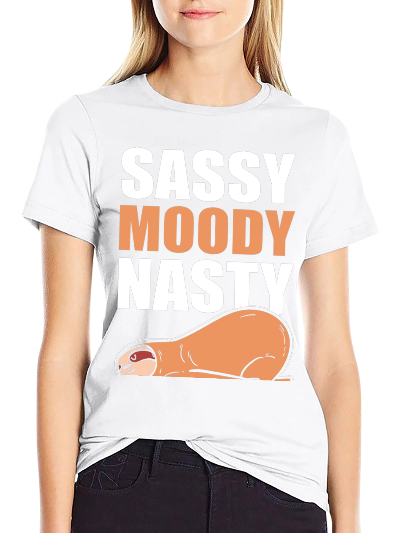 Sassy Moody Nasty Sloth Graphic Tee