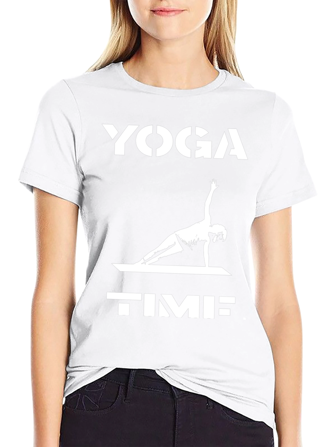 Yoga Time T-Shirt Black Cotton Tee