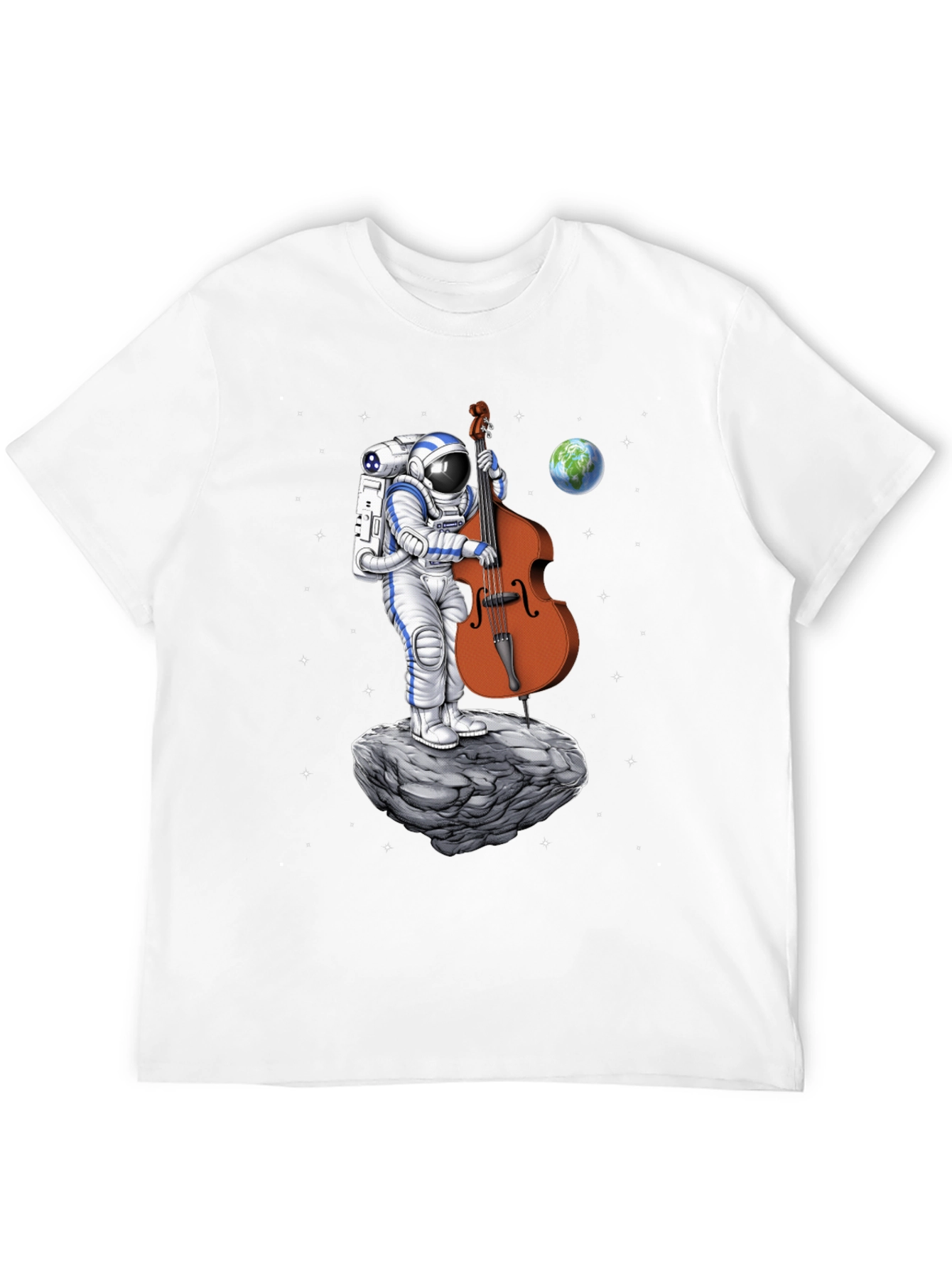Astronaut Bass Player T-Shirt - Space Music Tee