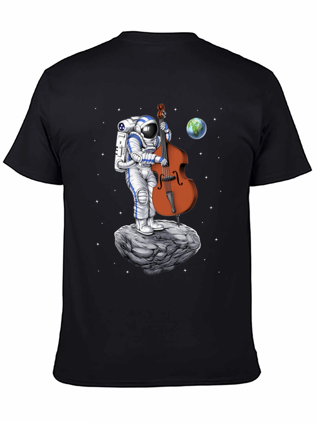 Astronaut Bass Player T-Shirt - Space Music Tee