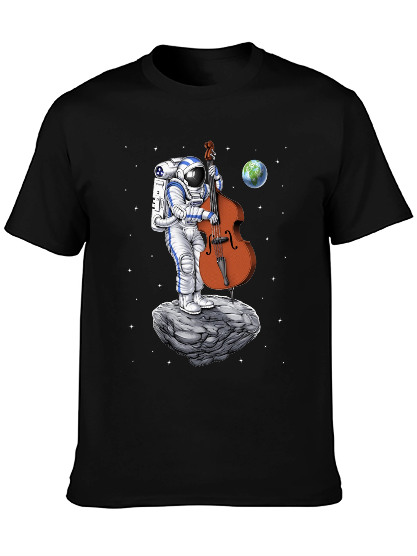 Astronaut Bass Player T-Shirt - Space Music Tee