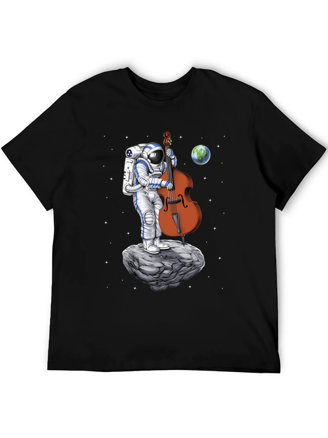 Astronaut Bass Player T-Shirt - Space Music Tee