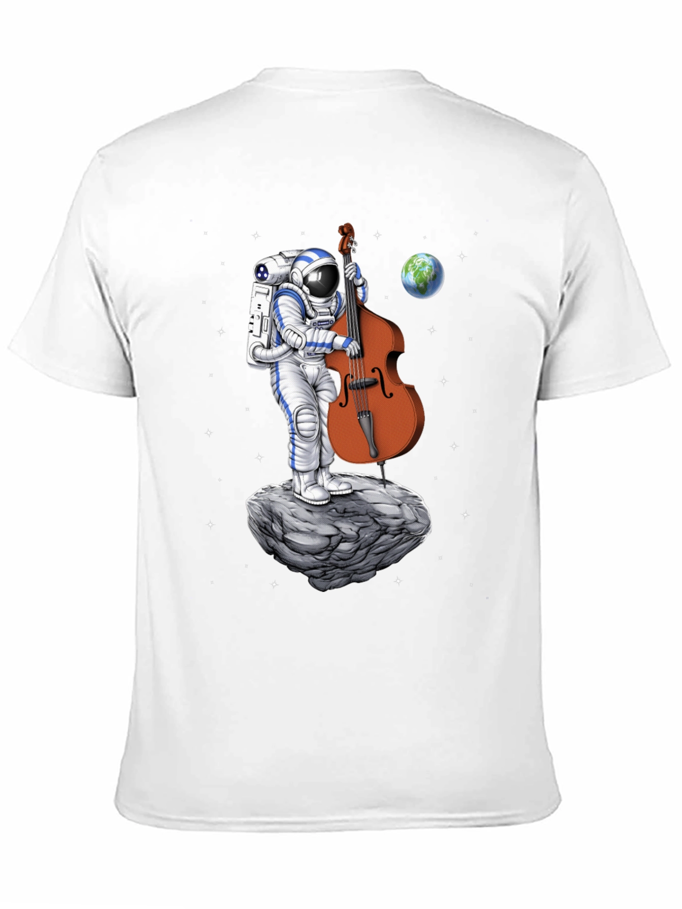 Astronaut Bass Player T-Shirt - Space Music Tee