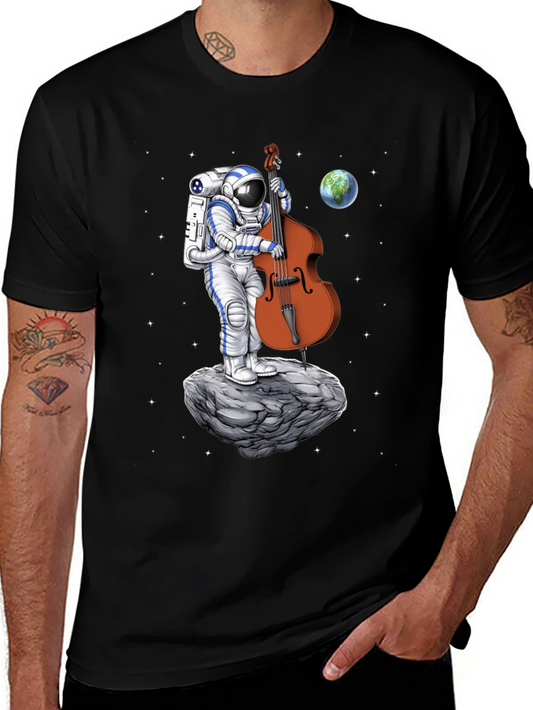 Astronaut Bass Player T-Shirt - Space Music Tee