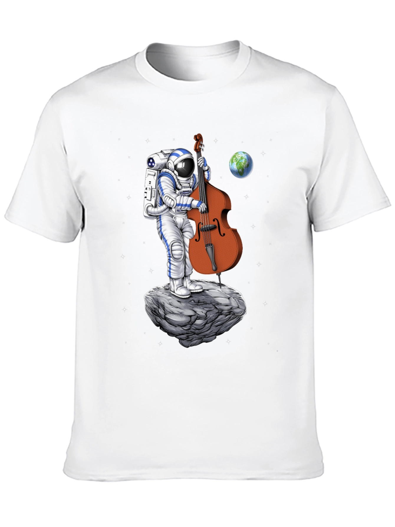Astronaut Bass Player T-Shirt - Space Music Tee