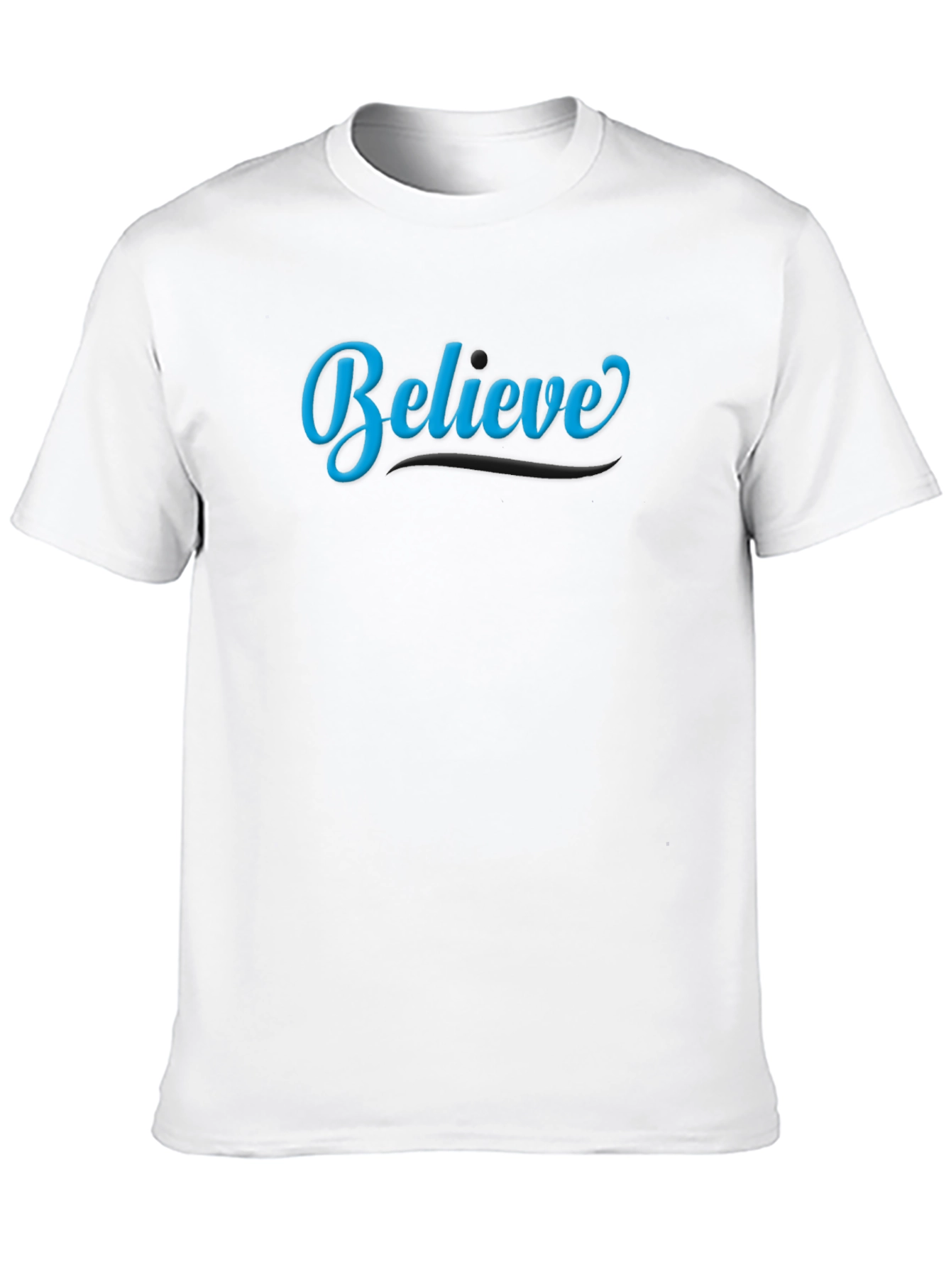 Believe Black Cotton Graphic Tee