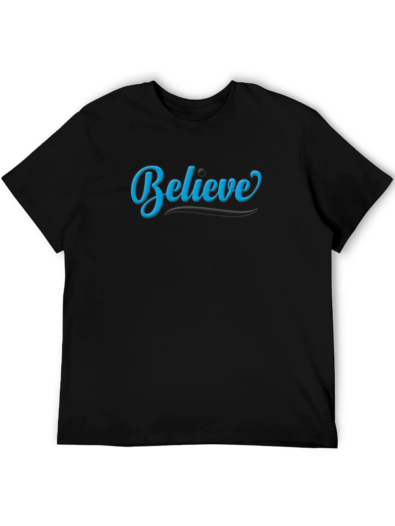 Believe Black Cotton Graphic Tee